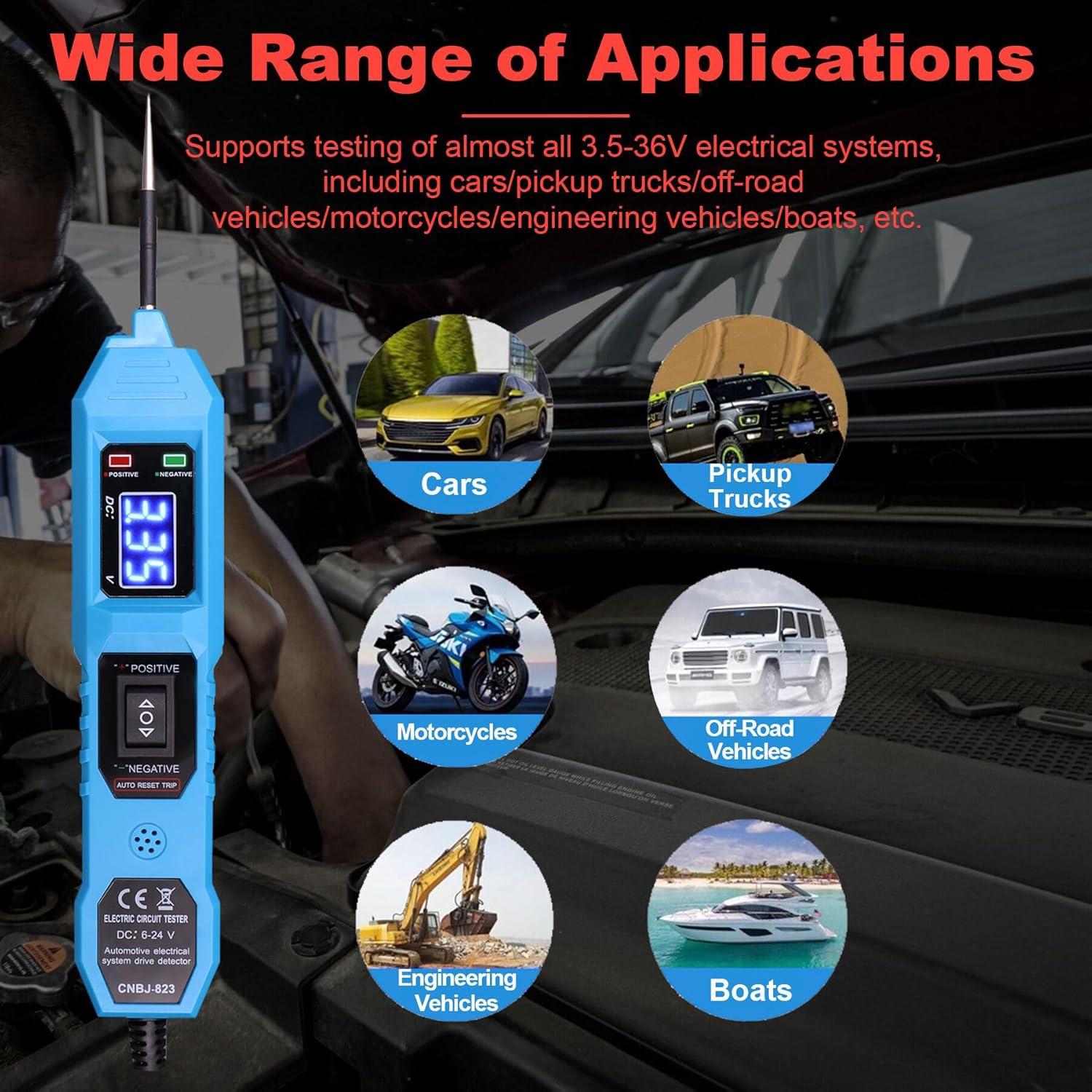 Probador de Circuito Automotriz Aottykro 6-24V Multifuncional
