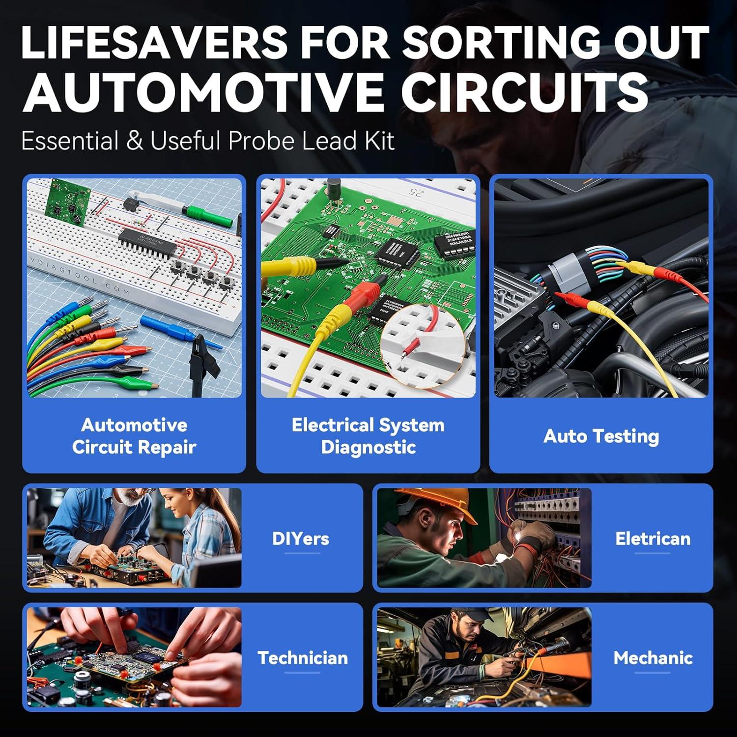 VDIAGTOOL V200 Pro Kit Probador Circuito Automotriz 12/24V