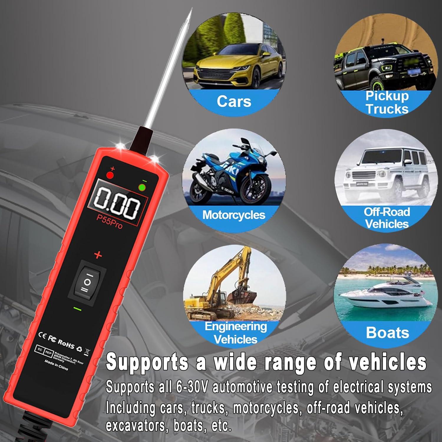 Probador de Circuito Automotriz Aottykro P55 Pro 6-30V