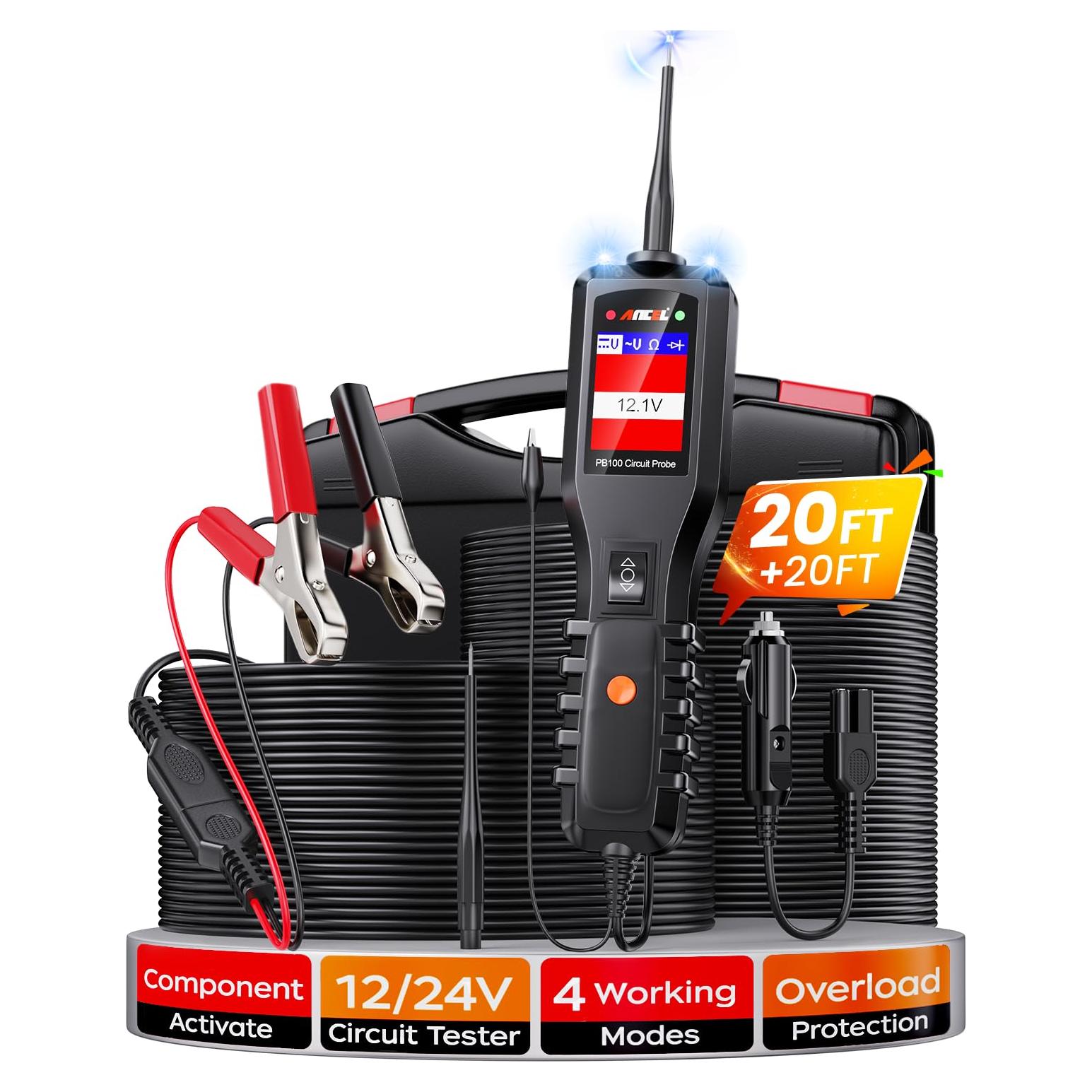 Probador de Circuito ANCEL PB100 12-24V Digital 40 pies