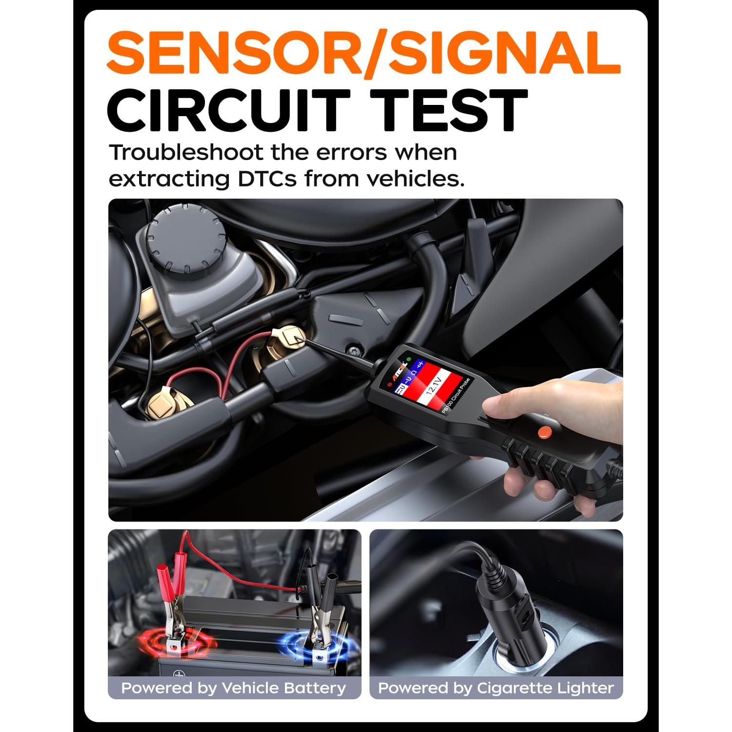 Probador de Circuito ANCEL PB100 12-24V Digital 40 pies