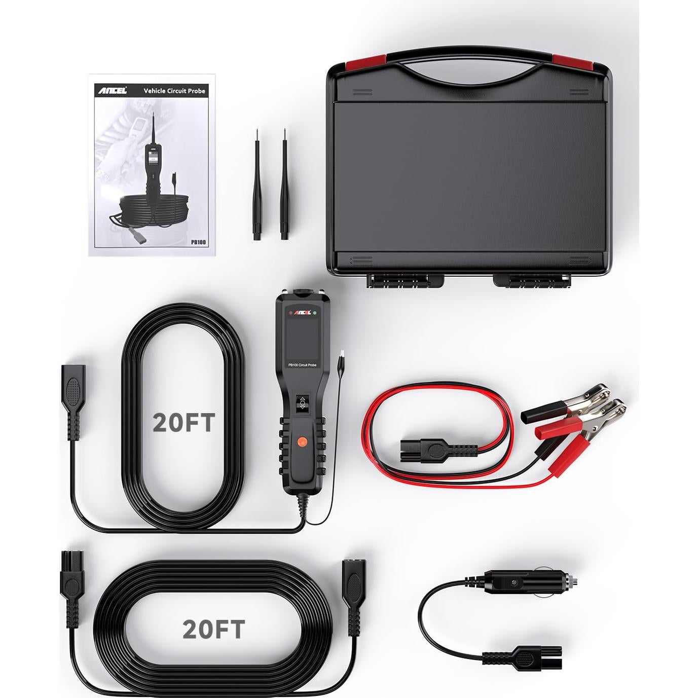 Probador de Circuito ANCEL PB100 12-24V Digital 40 pies