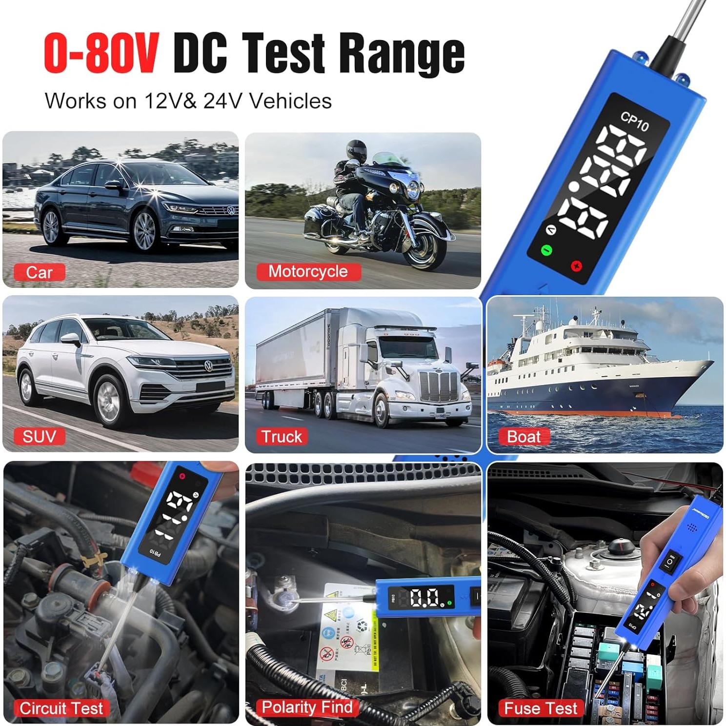 Probador de Circuitos Automotriz OBDResource CP10 12V 24V