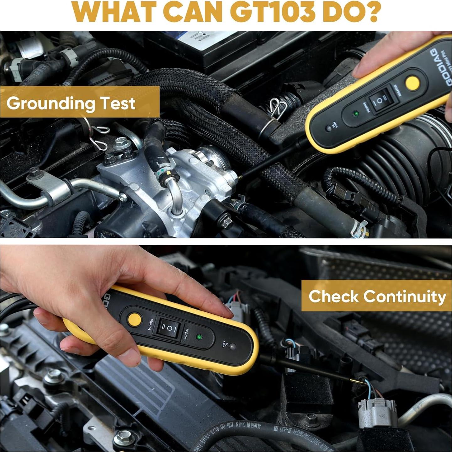 Probador de Circuito Eléctrico GODIAG GT103 PRO 6V-30V