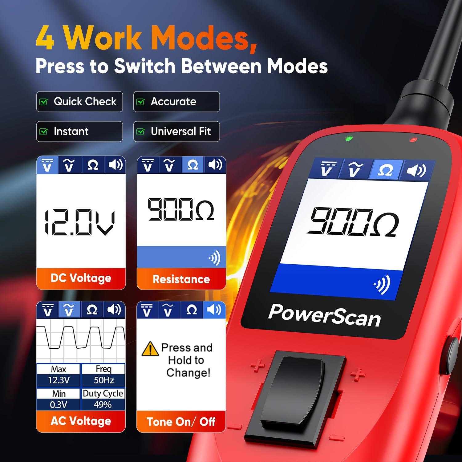 Probador de Circuitos Automotriz Autel PowerScan 12V-24V 12.19m