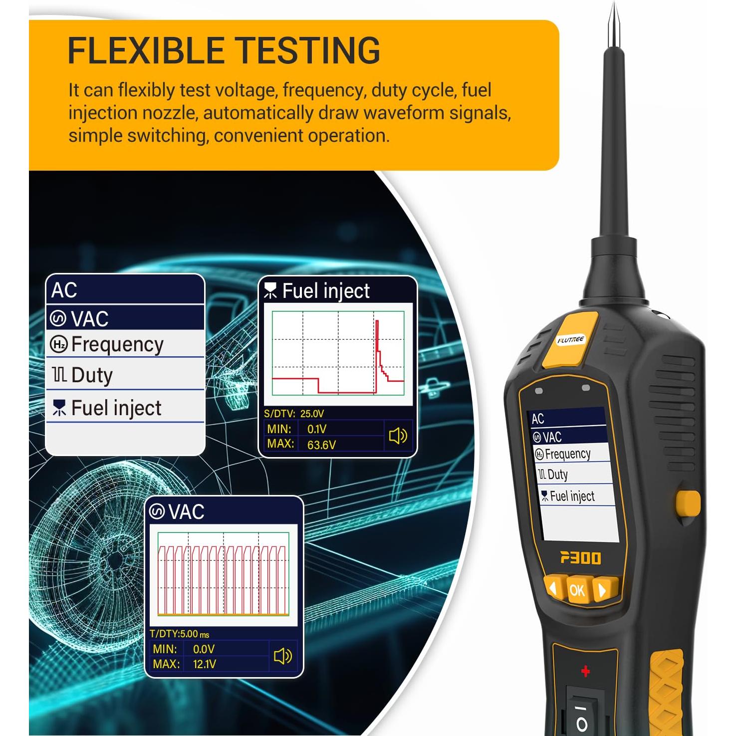 Probador de Circuito y Batería Flutree P300 6-30V 2025
