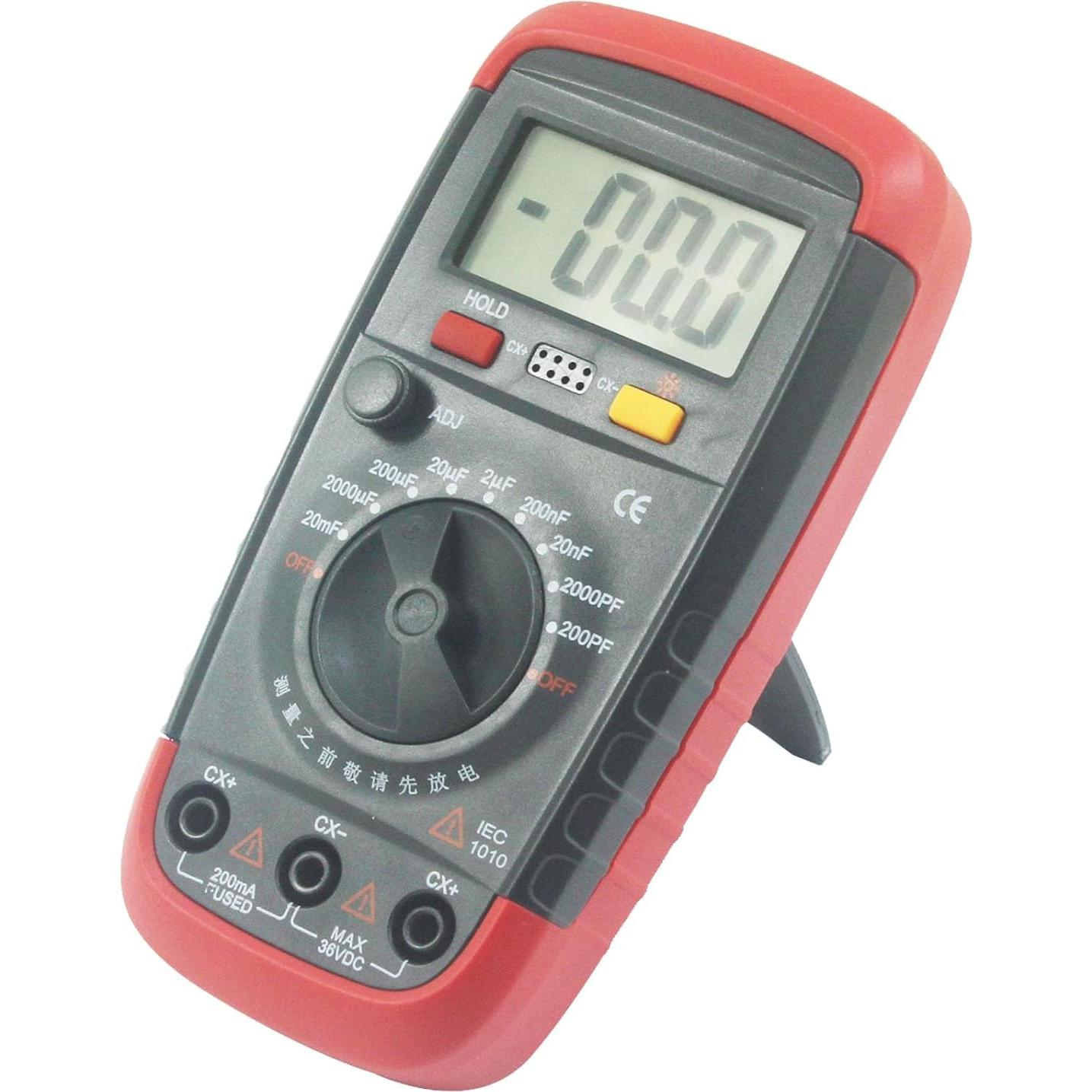 Digital Capacitance Meter 1999 Count Capacitor Tester 0.1pF - 20000uF with LCD Backlight