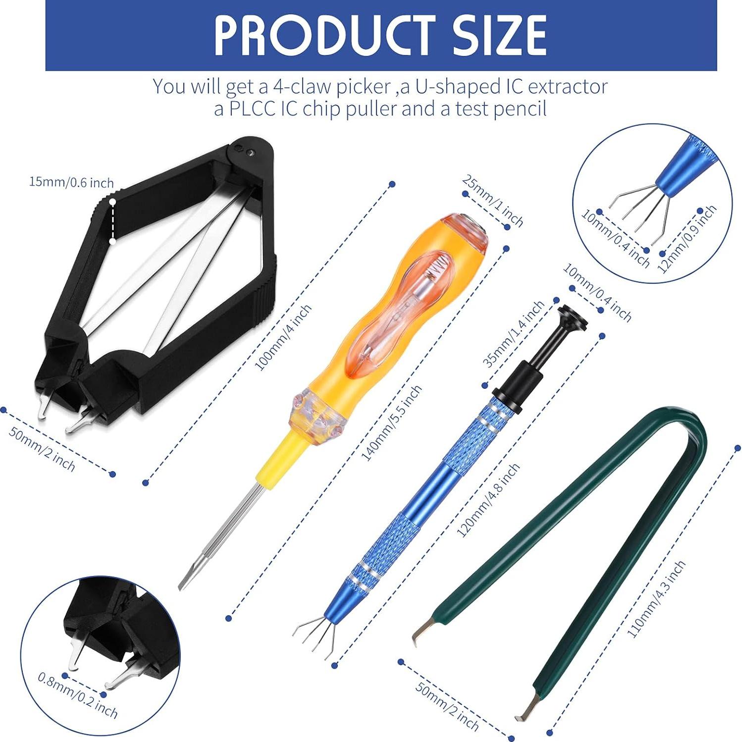 Extractor de Chip IC 4 Piezas Honoson - Herramienta Profesional
