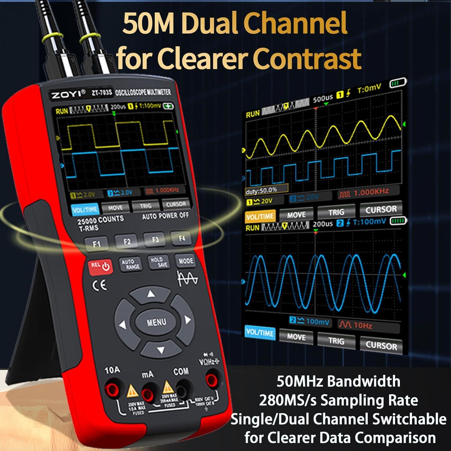 Multímetro Digital ZOYI ZT-703S 50MHz Pantalla TFT 3.5"