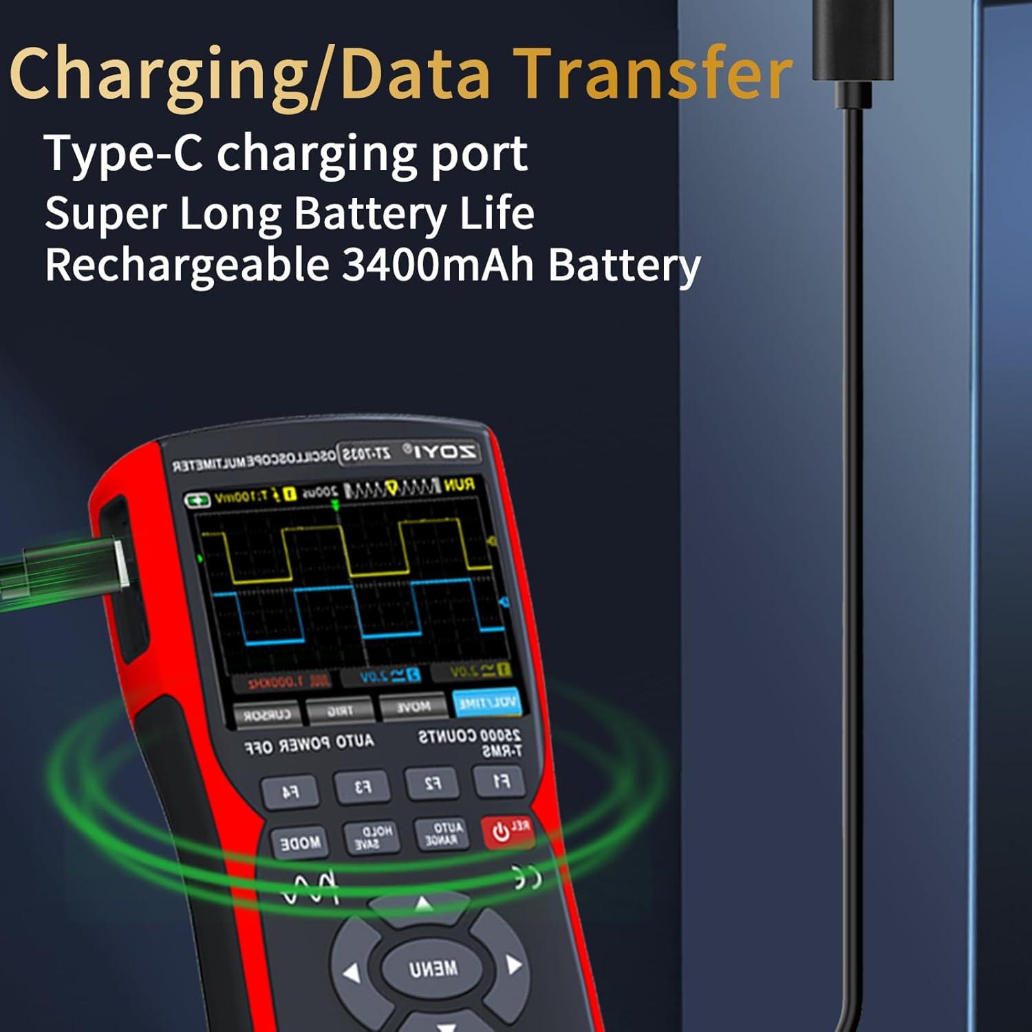 Multímetro Digital ZOYI ZT-703S 50MHz Pantalla TFT 3.5"