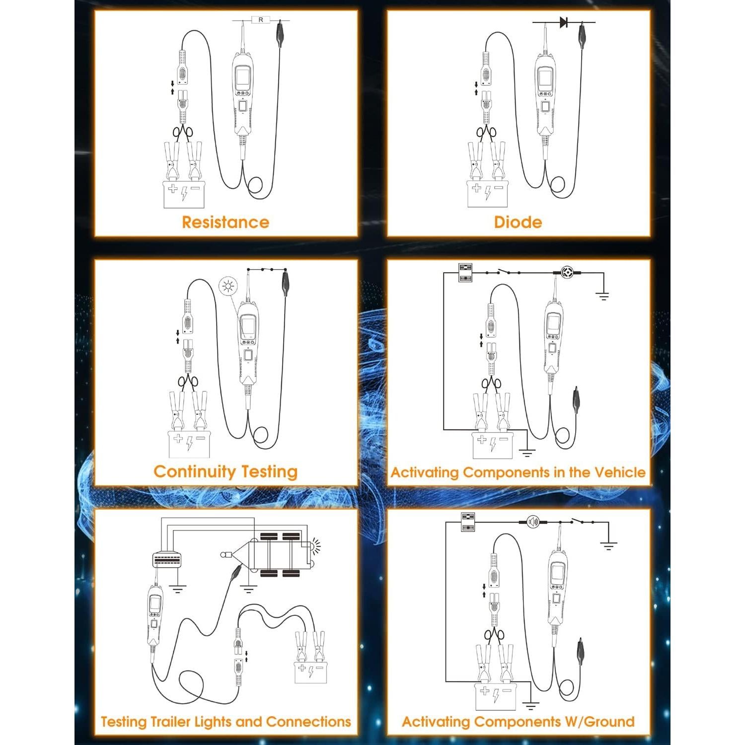 Kit de Sonda de Circuito KZYEE KM50 12V/24V 7 Modos