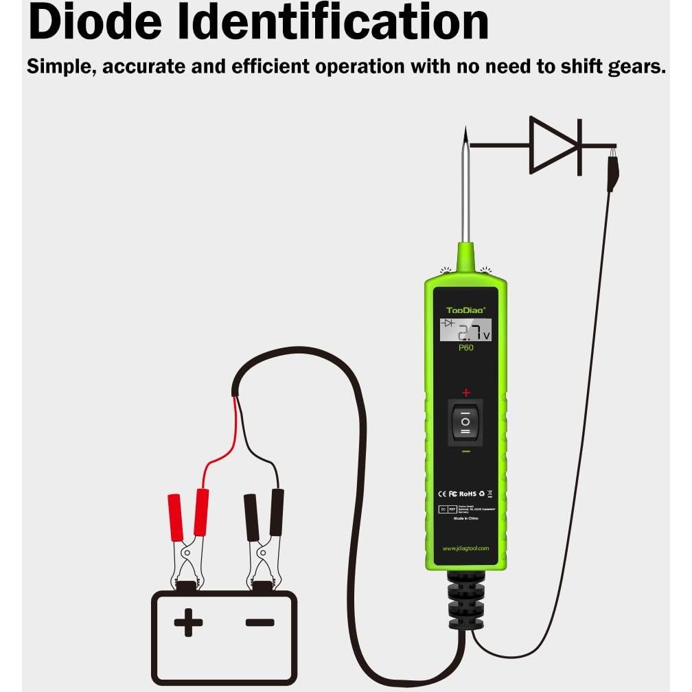 Kit de prueba de circuitos automotrices TopDiag P60 6-30V