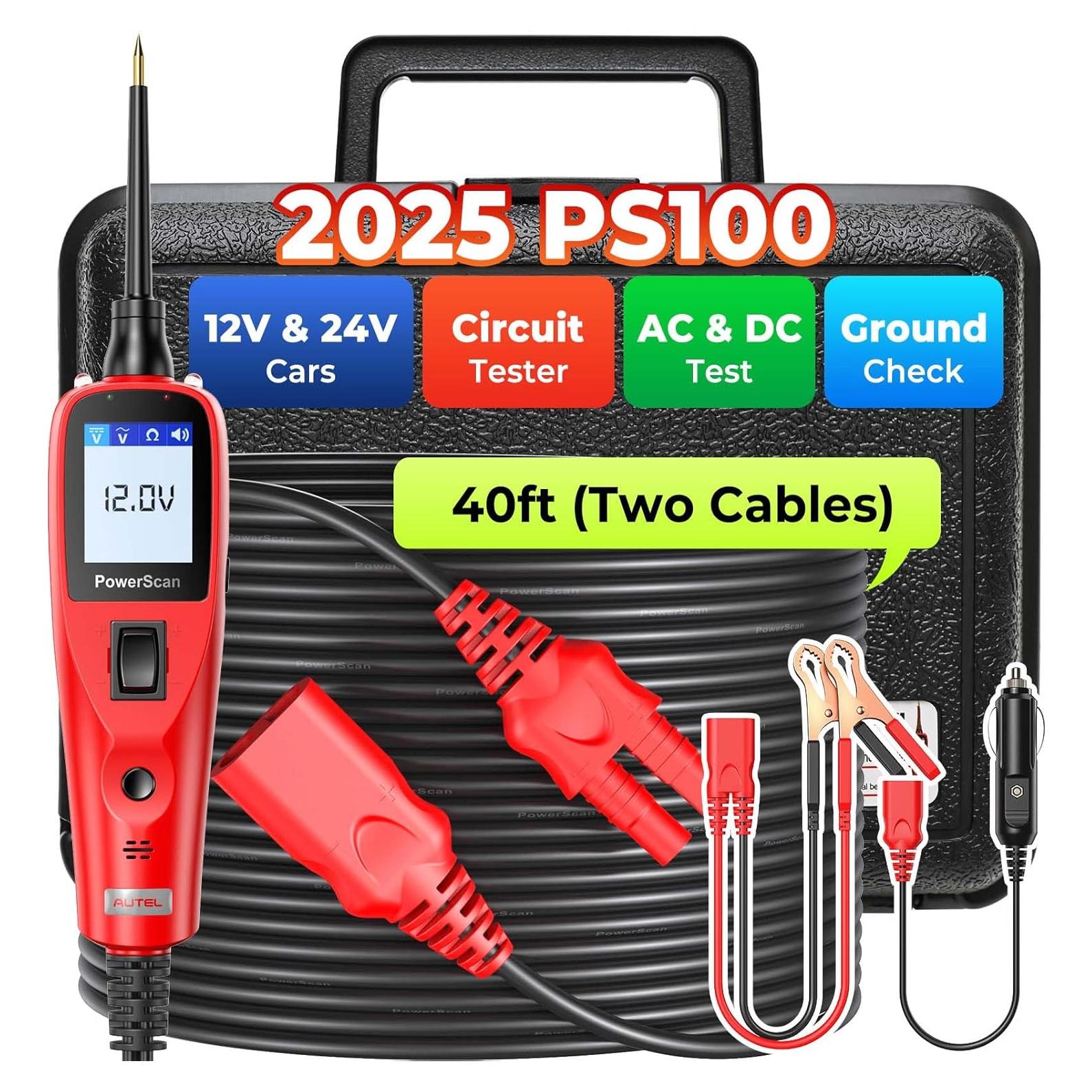 Probador de Circuitos Autel PS100 12-24V 20FT Multímetro