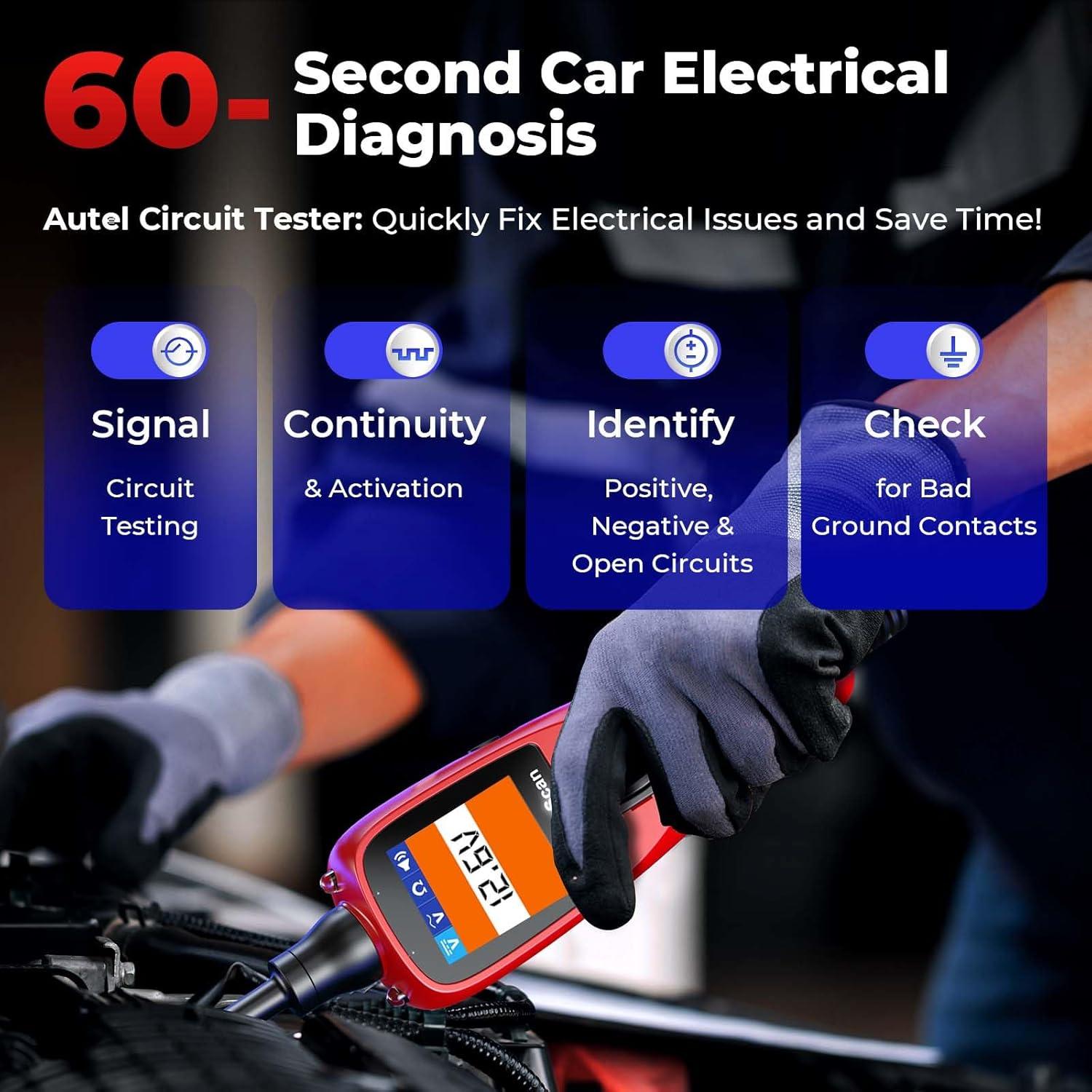 Probador de Circuitos Autel PS100 12-24V 20FT Multímetro