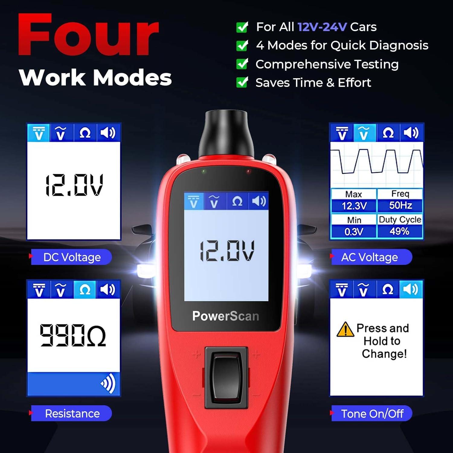 Probador de Circuitos Autel PS100 12-24V 20FT Multímetro