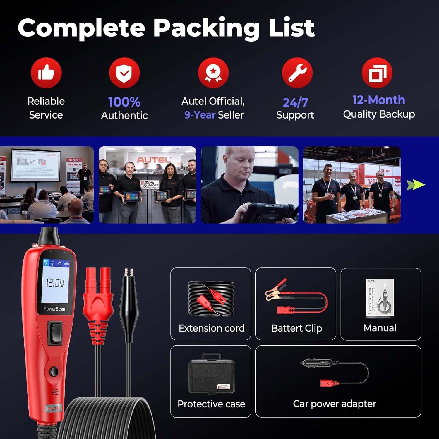 Probador de Circuitos Autel PS100 12-24V 20FT Multímetro