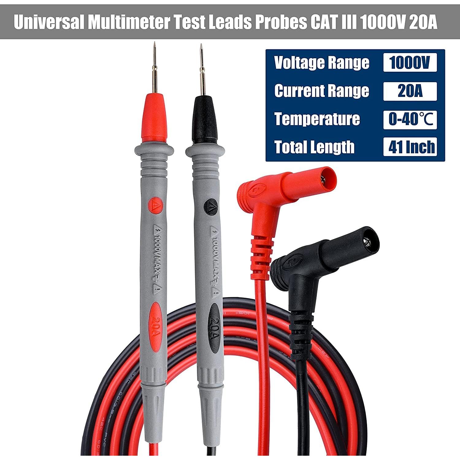 Yakamoz Kit de Pinzas y Probes de Multímetro 1000V 20A