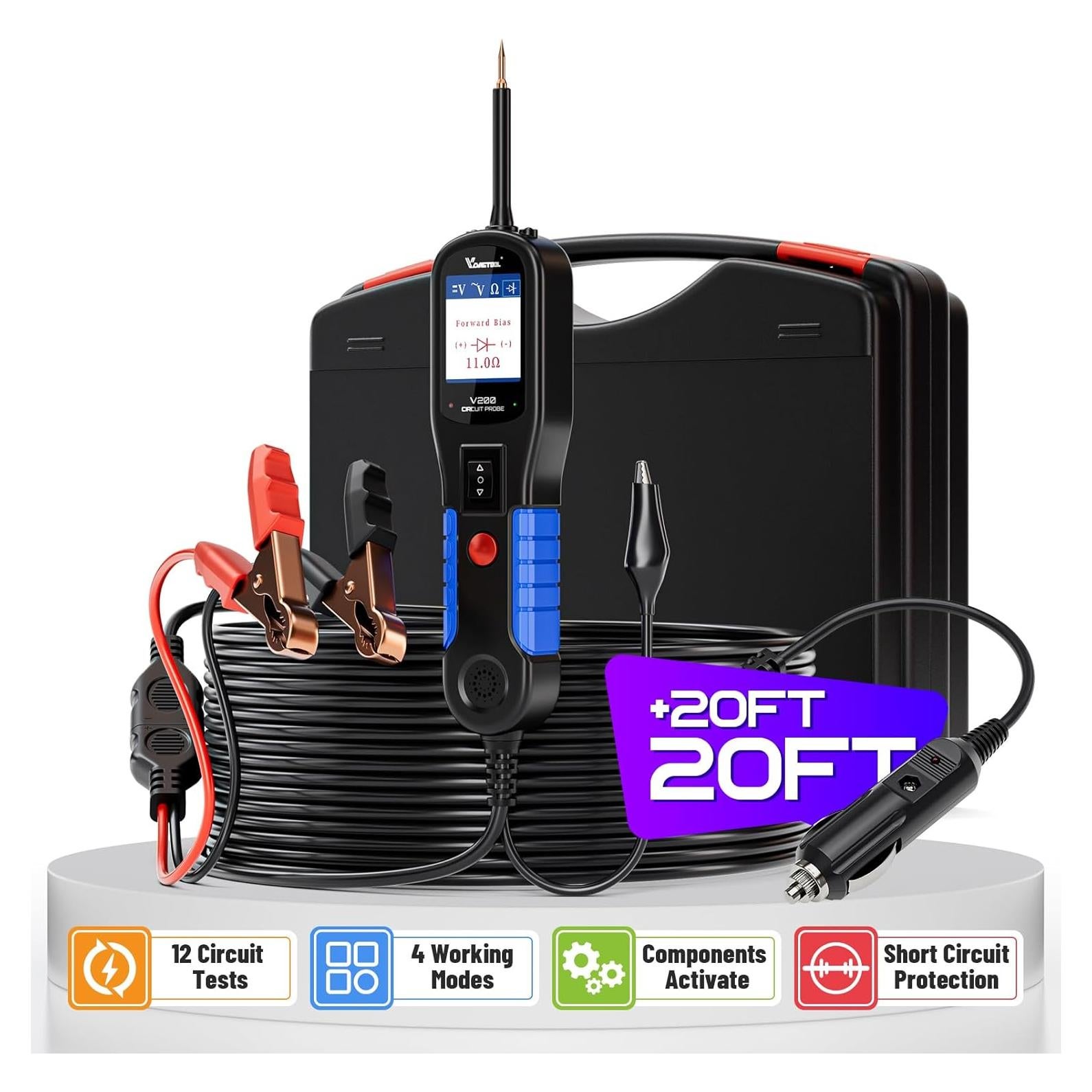 Kit de Prueba de Circuito VDIAGTOOL V200 12V 24V 40FT