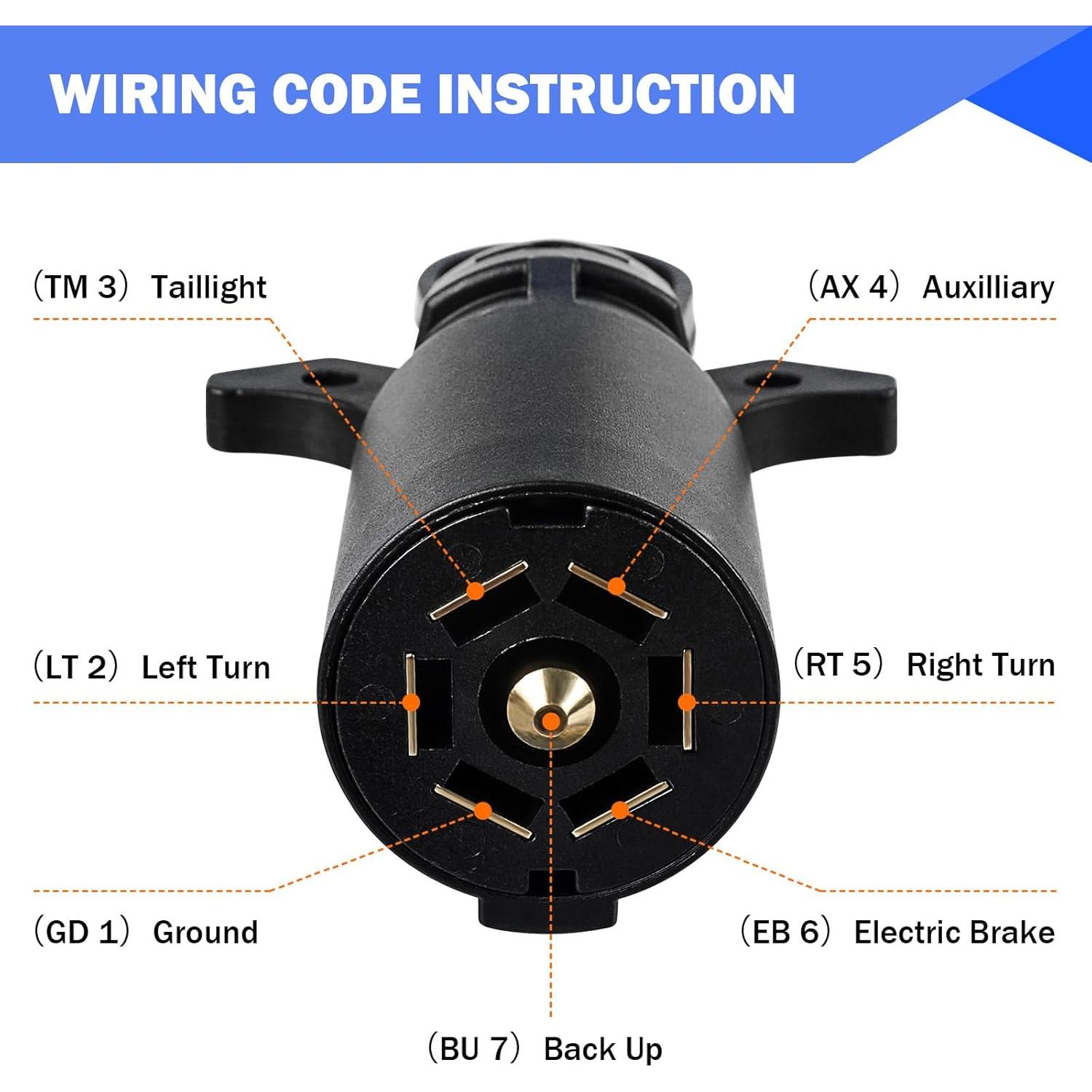 Probador de Luz de Remolque WUSHIXAN 7 Pines LED