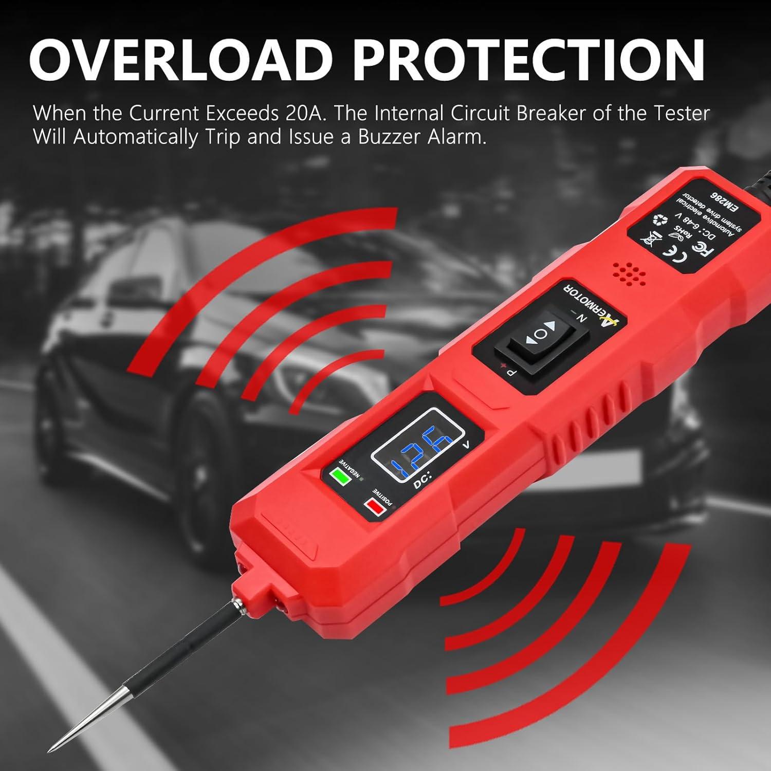 Probador de Circuito de Potencia AERMOTOR EM286 6-48V LED