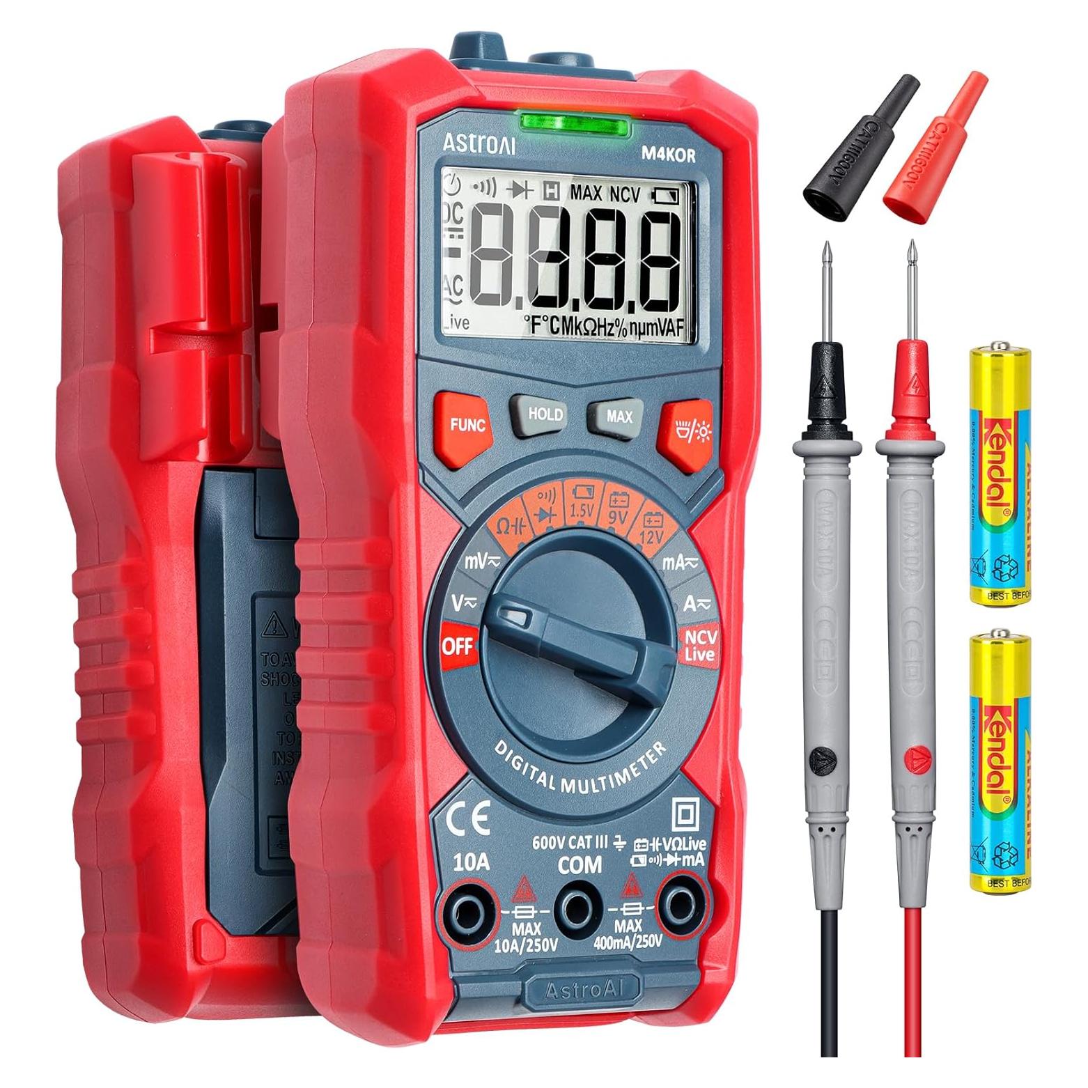 Multímetro Digital AstroAI ASIM4K0R TRMS 4000 Cuentas
