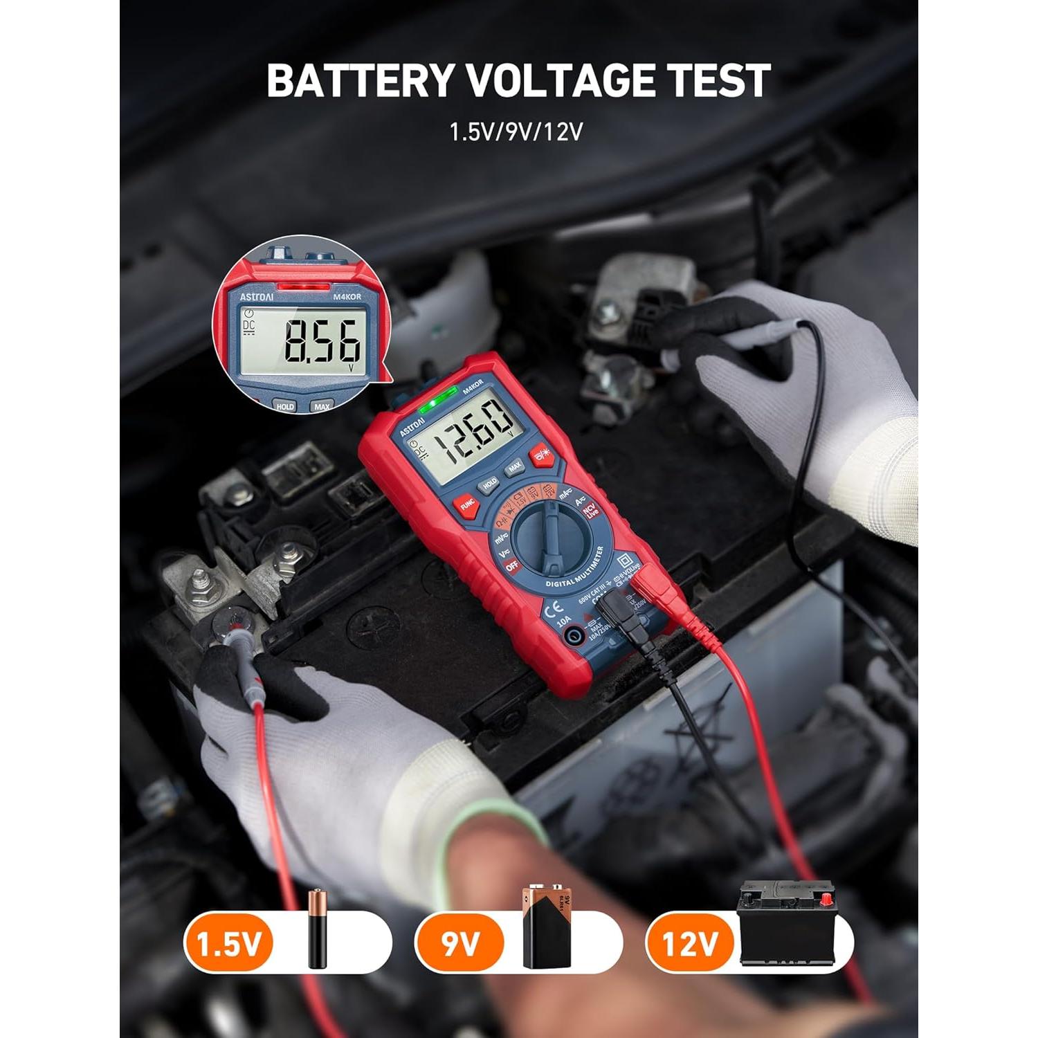 Multímetro Digital AstroAI ASIM4K0R TRMS 4000 Cuentas
