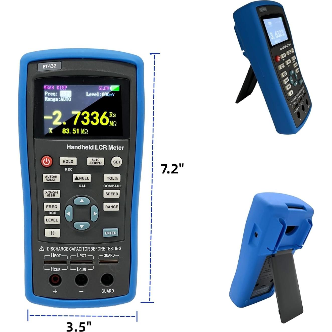 Medidor LCR Digital HZZC ET432 100KHz 0.2% Precisión USB
