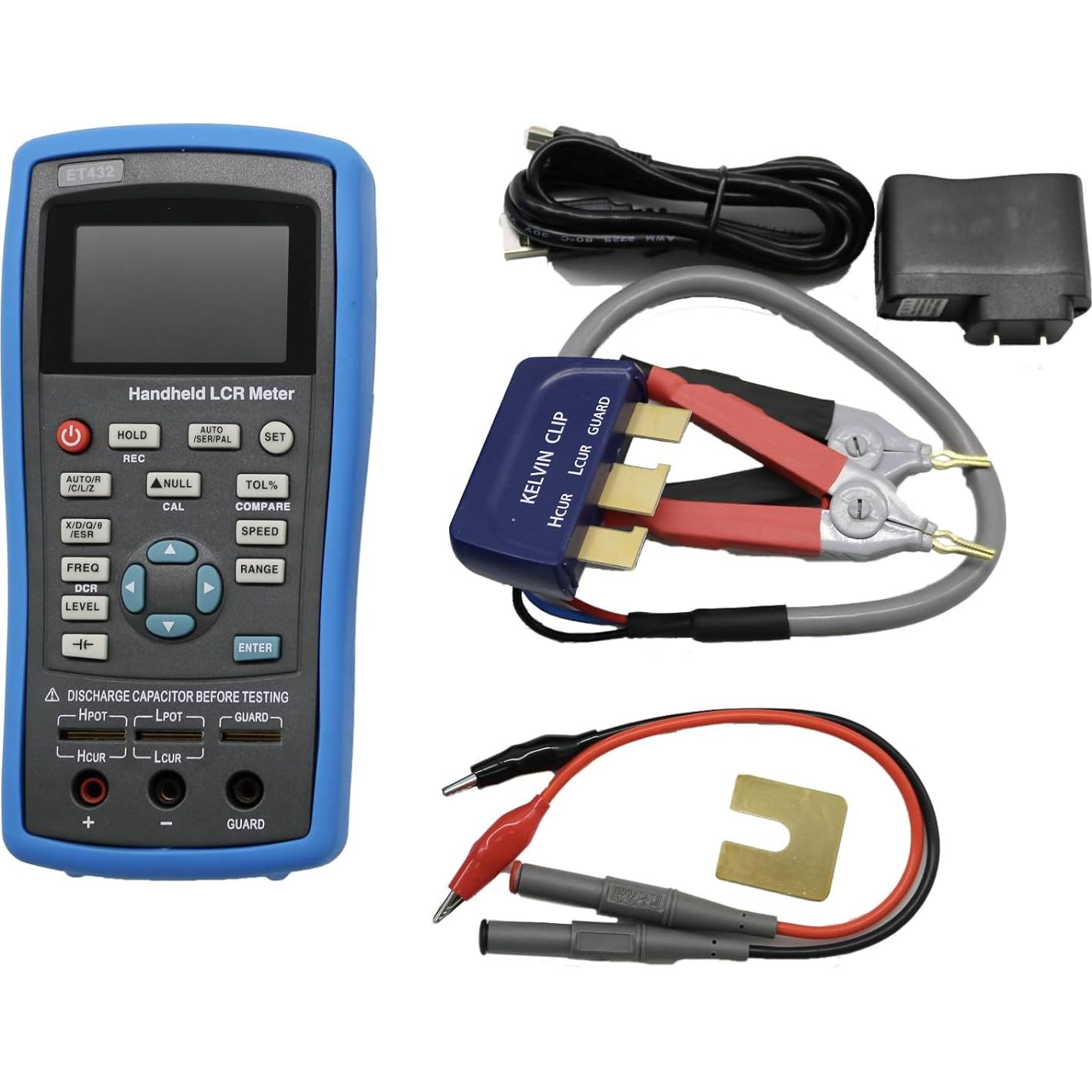 Medidor LCR Digital HZZC ET432 100KHz 0.2% Precisión USB