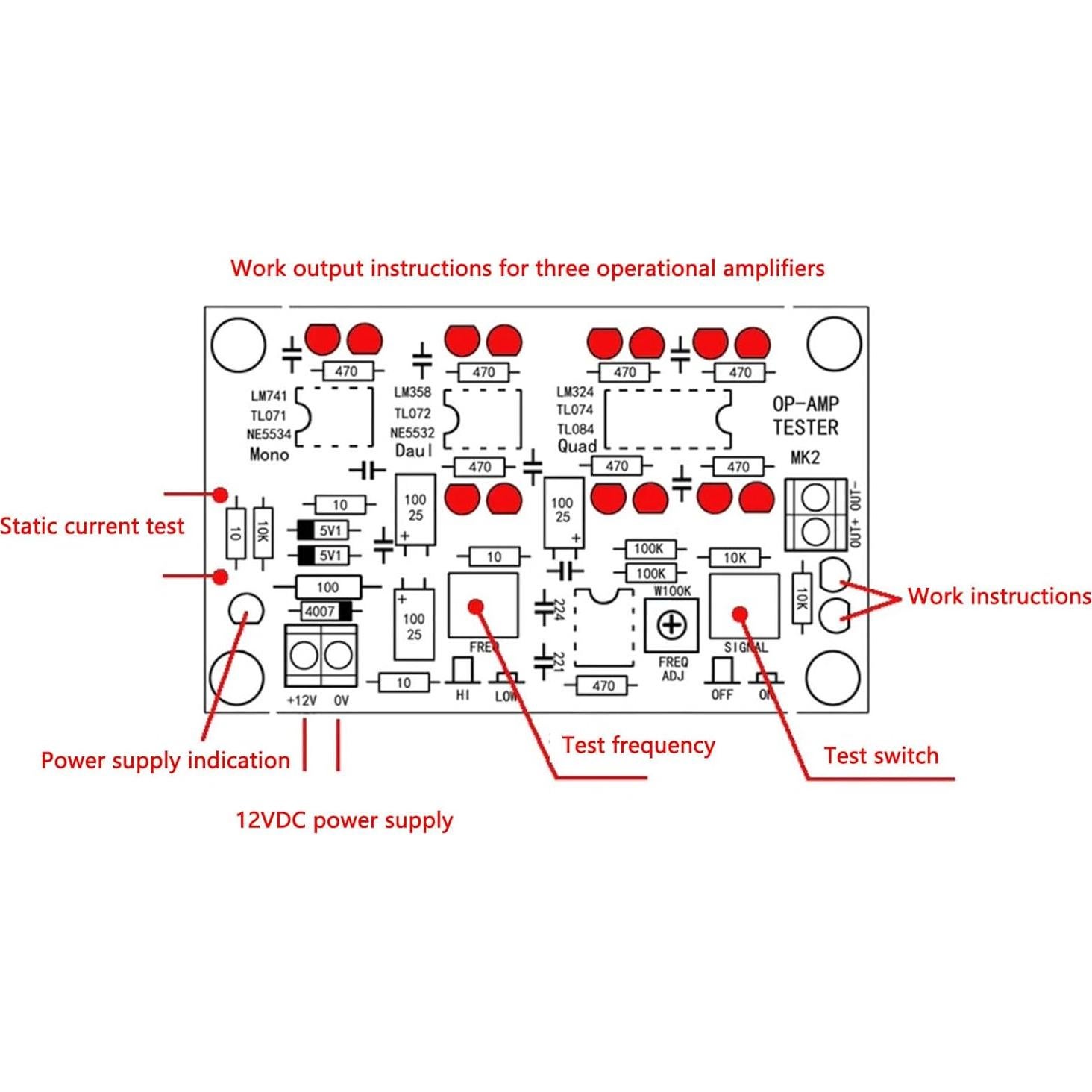 Módulo de Prueba Amplificador Operacional Masyrt T2