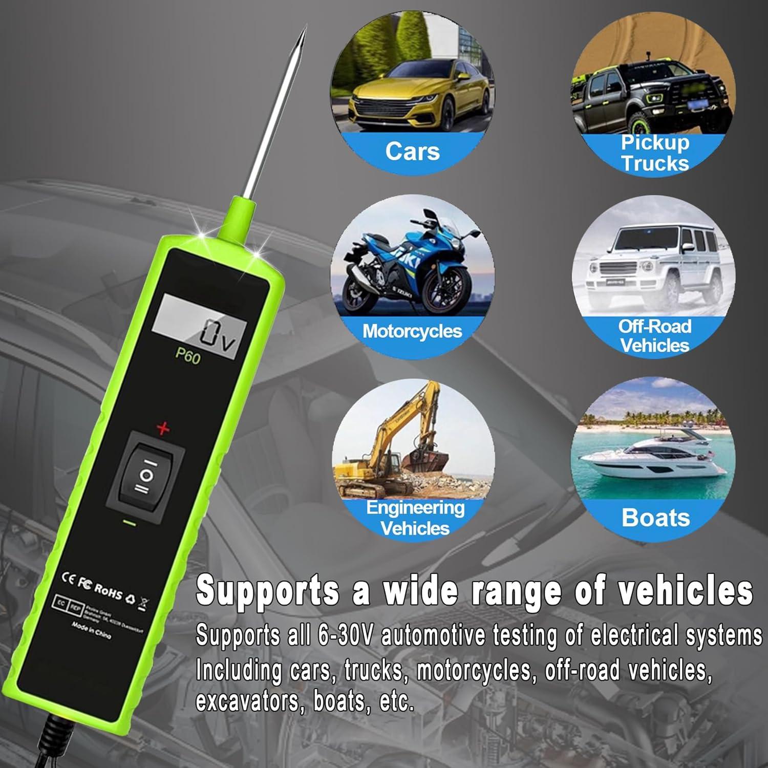 Probador de Circuito Automotriz Aottykro P60 12V-30V