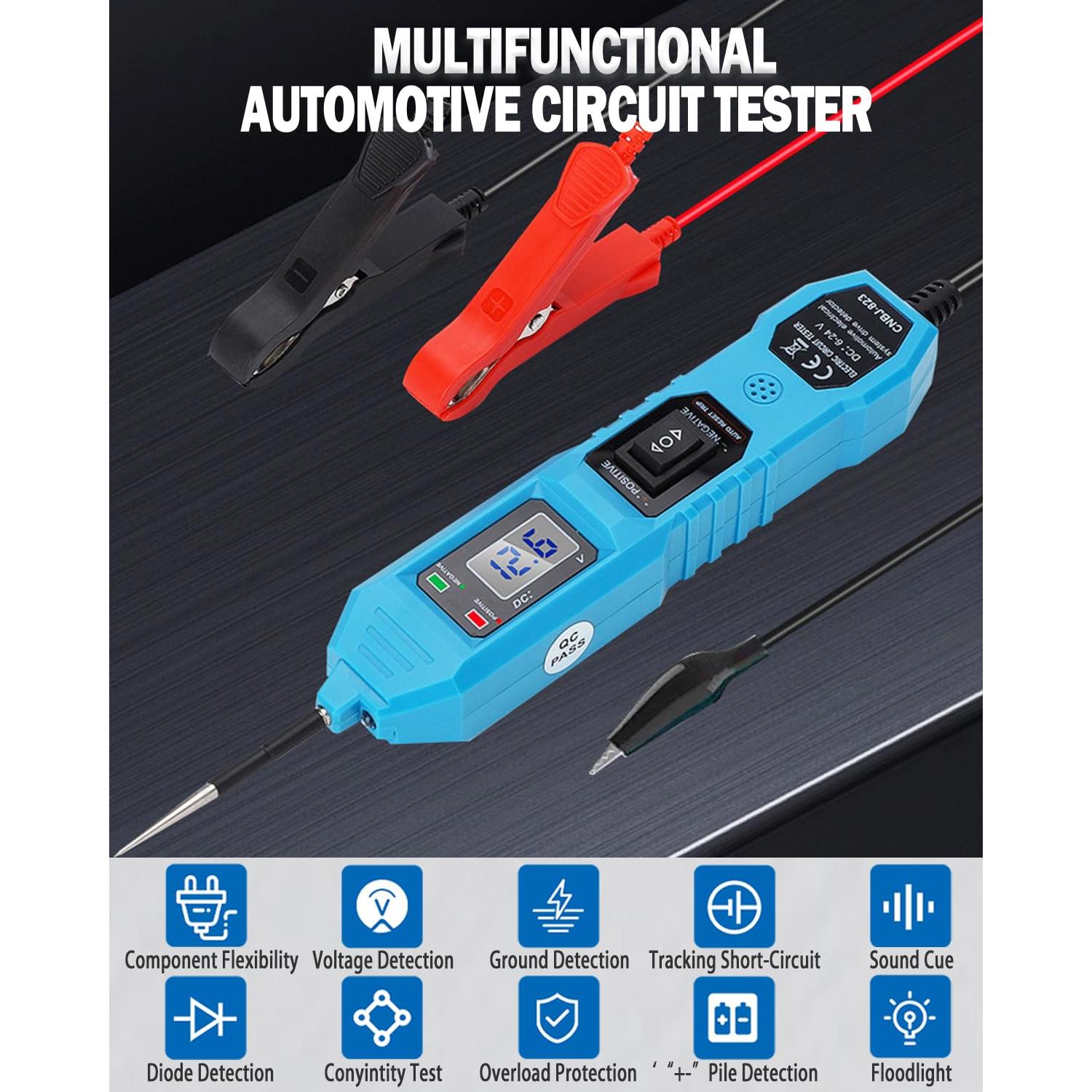 Probador de Circuito DC 6-24V Zzxker con Pantalla LCD