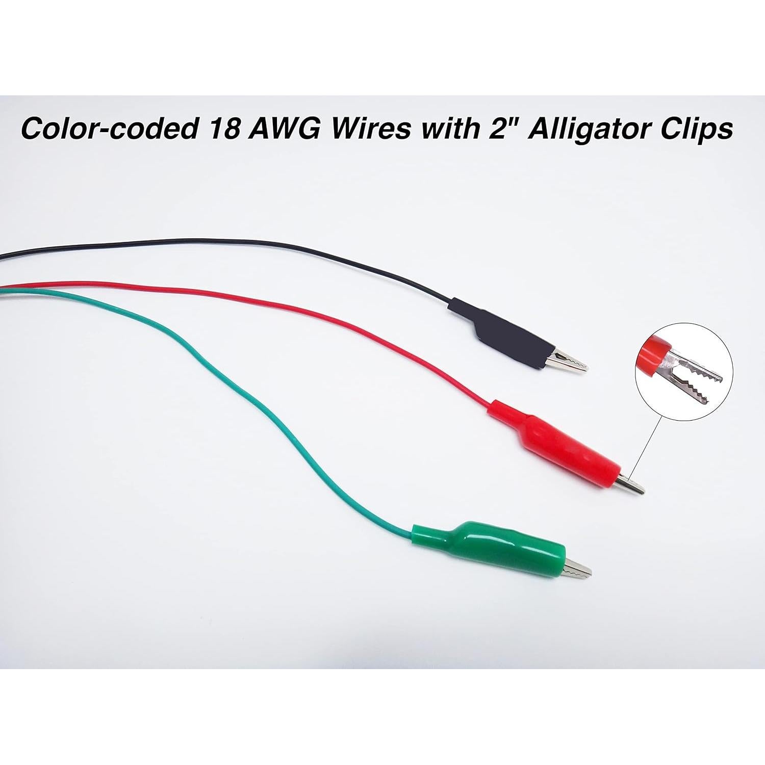 Cables de Prueba Retráctiles 3 Hilos 6,10 m 18 AWG Clips Cocodrilo