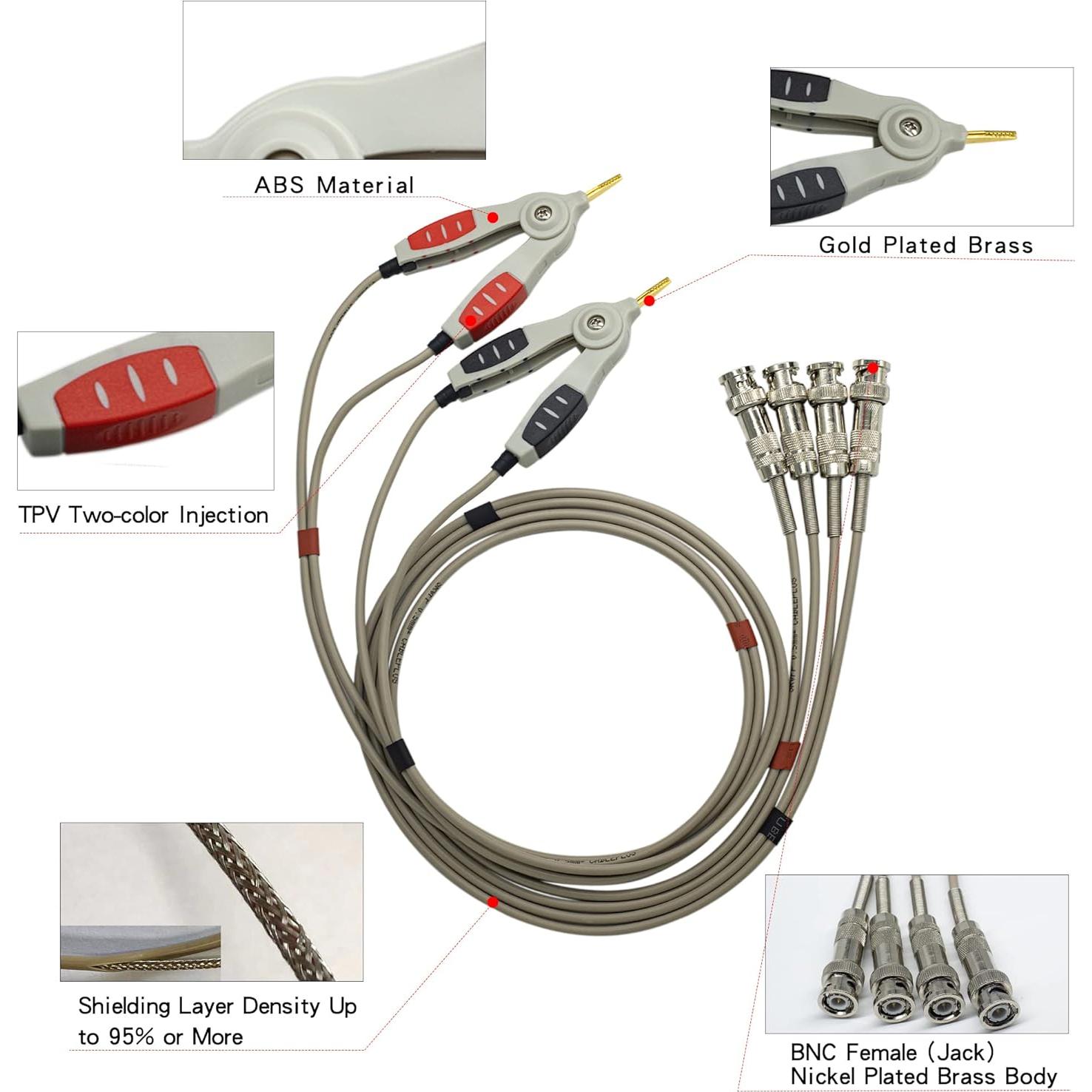 Juego de Cables de Prueba LCR BOCEUC con Clips de Cocodrilo