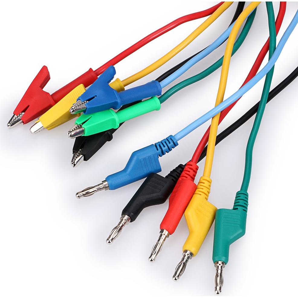 Cables de Prueba Sumnacon 1M Banana a Clip Cocodrilo 5PCS