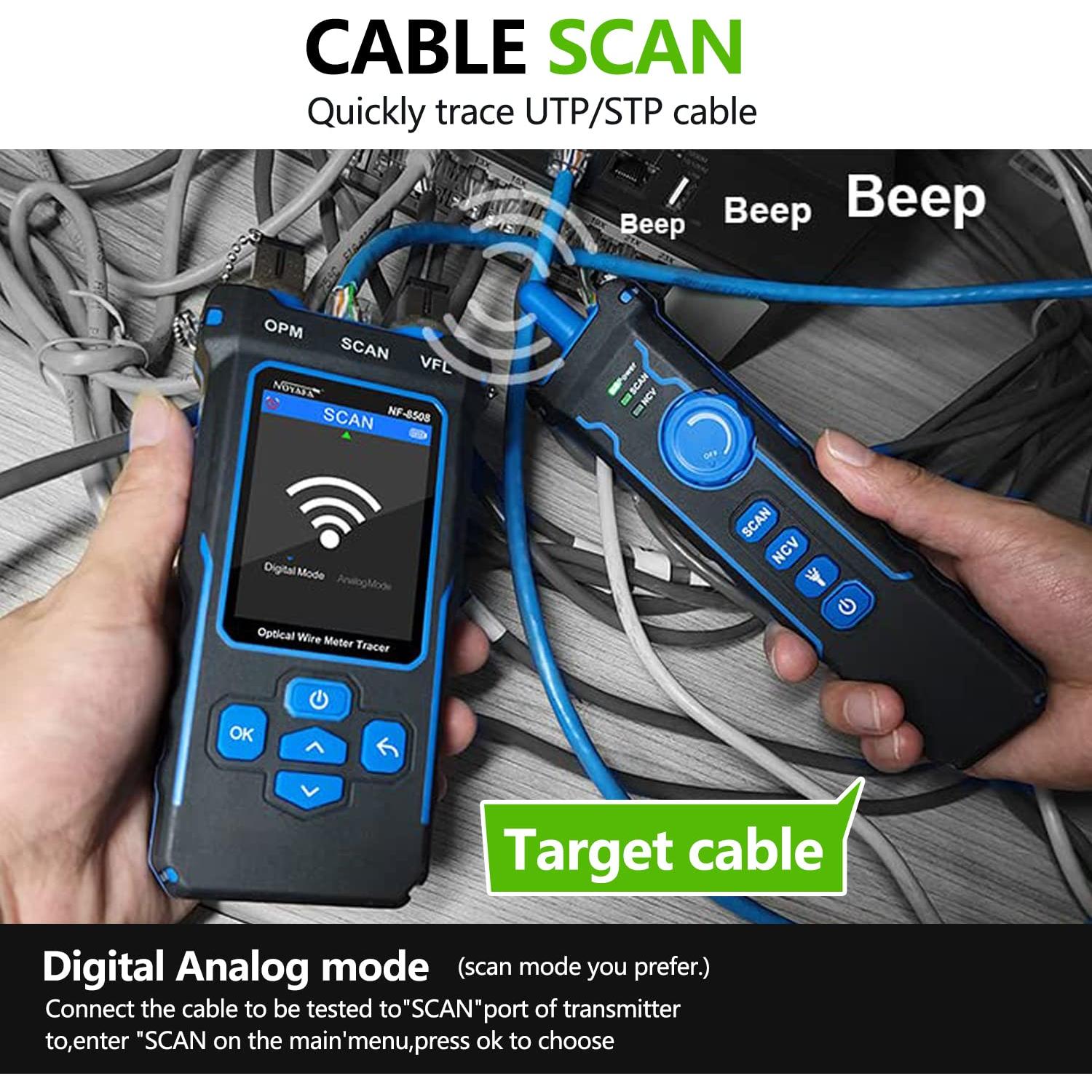 Probador de Cable de Red NOYAFA NF-8508 con Medidor Óptico