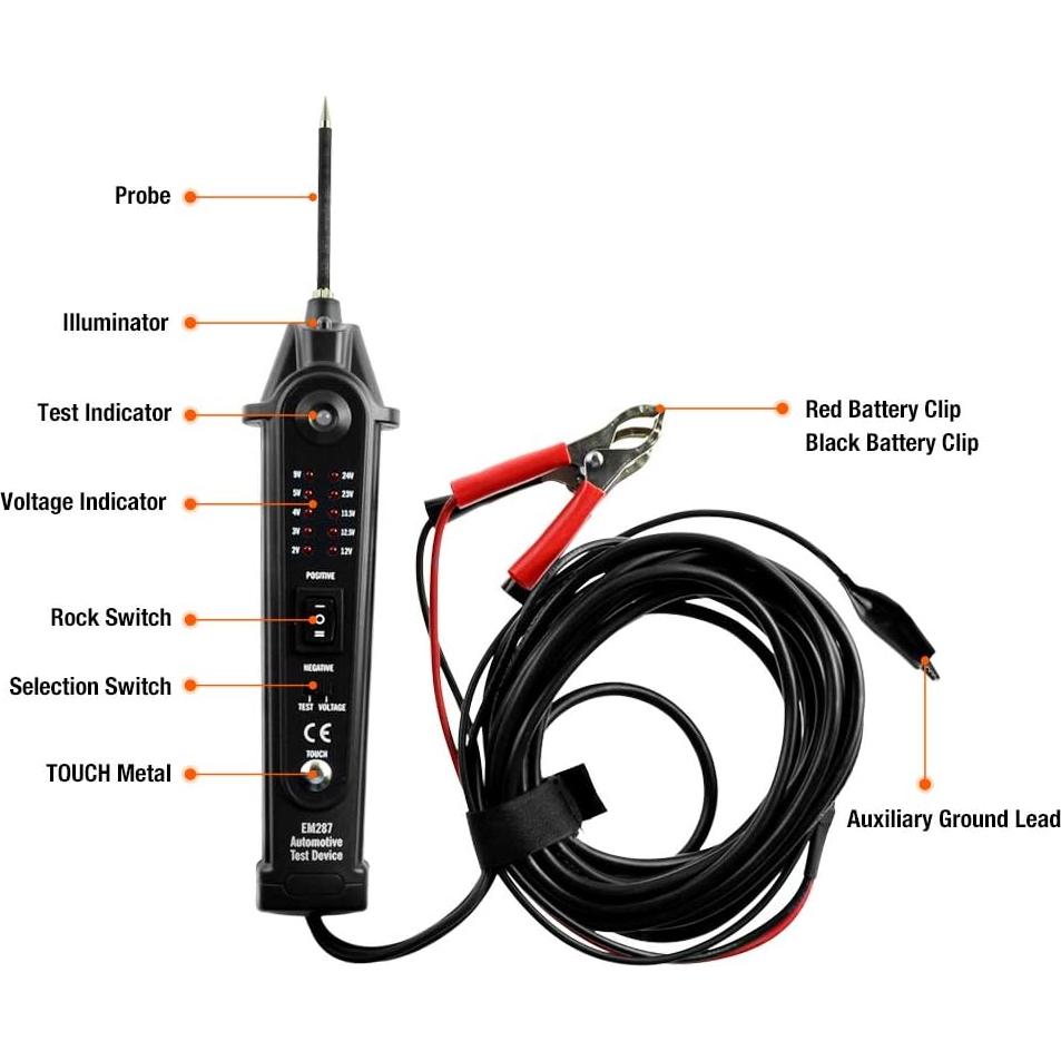 Probador de Circuito Automotriz allsun EM287 2-24V DC 5m