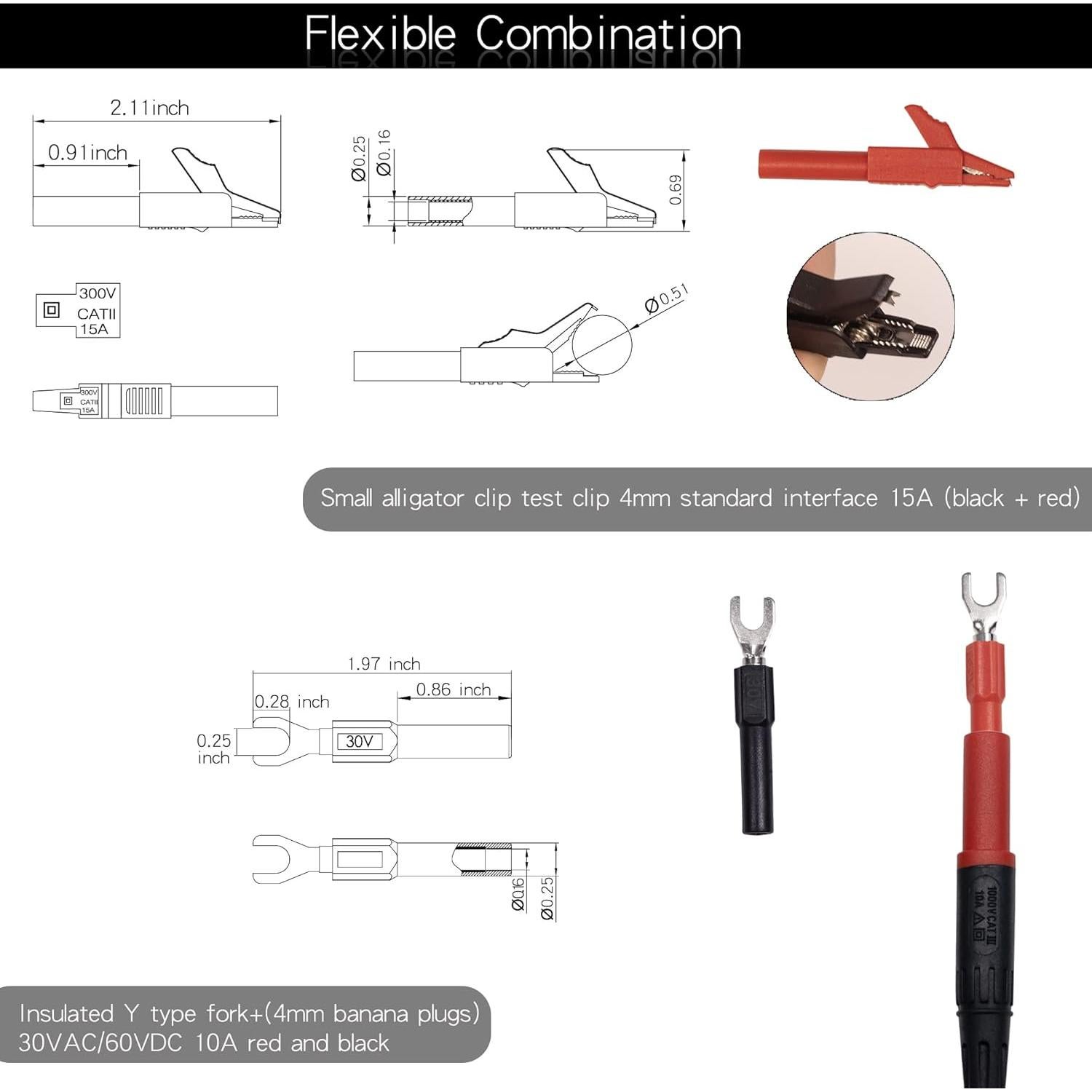 Kit de Cables de Prueba BOCEUC 312 para Multímetro 1000V