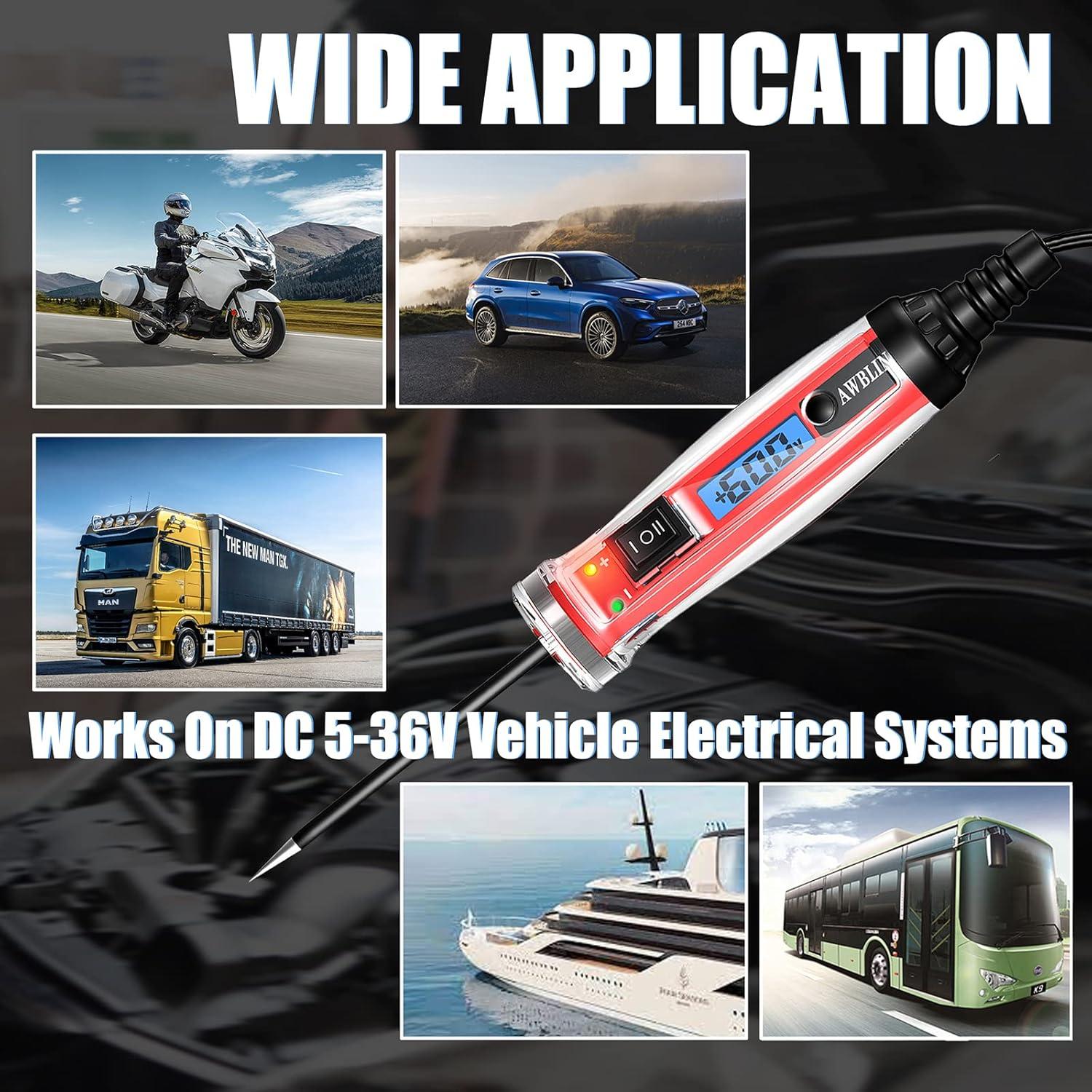 Probador de Circuito Automotriz AWBLIN 822 LCD 5-36V