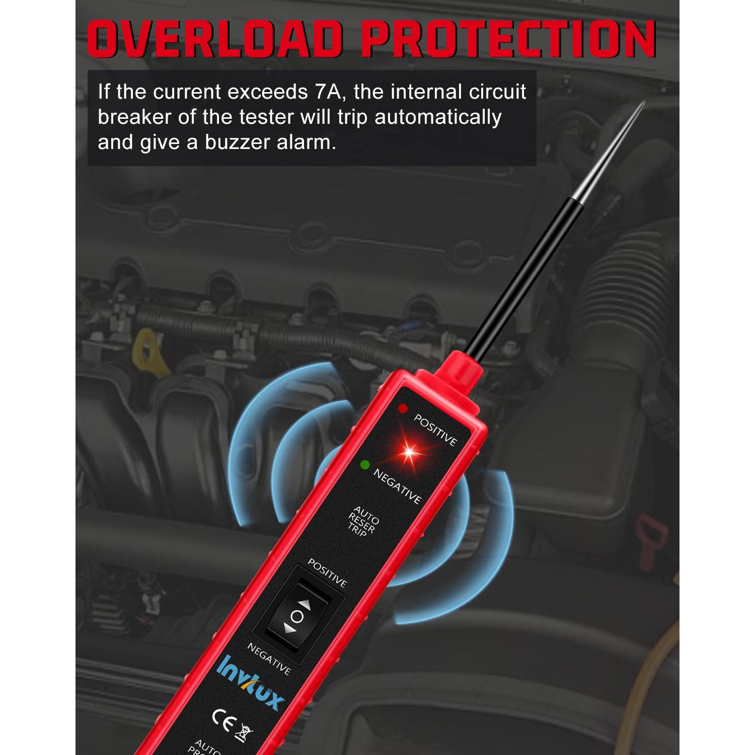 Probador de Circuito Automotriz Invtux 6-24V Pantalla Digital