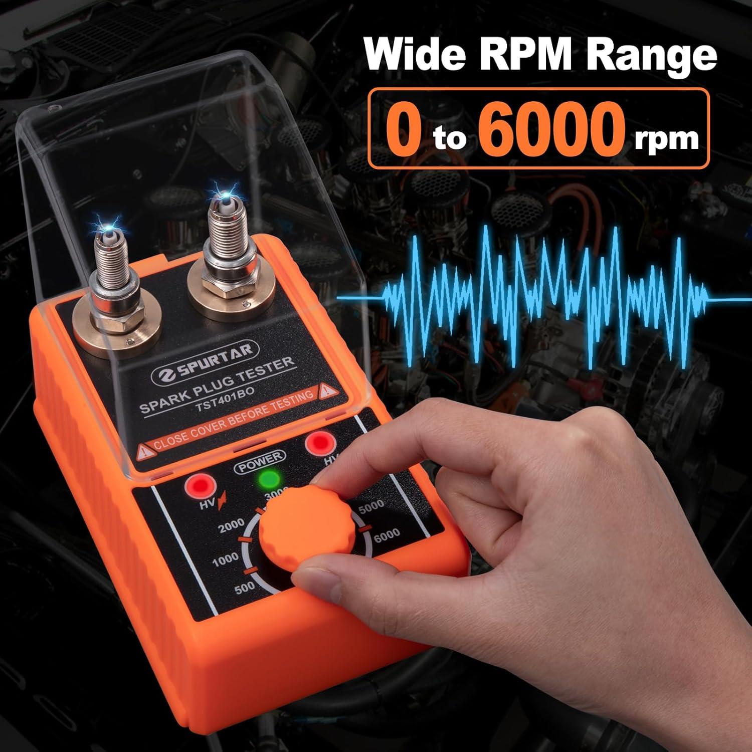 Probador de Bujías Spurtar 0-6000rpm Doble Orificio 110V