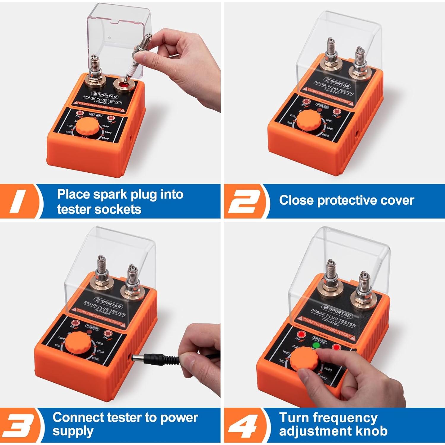 Probador de Bujías Spurtar 0-6000rpm Doble Orificio 110V