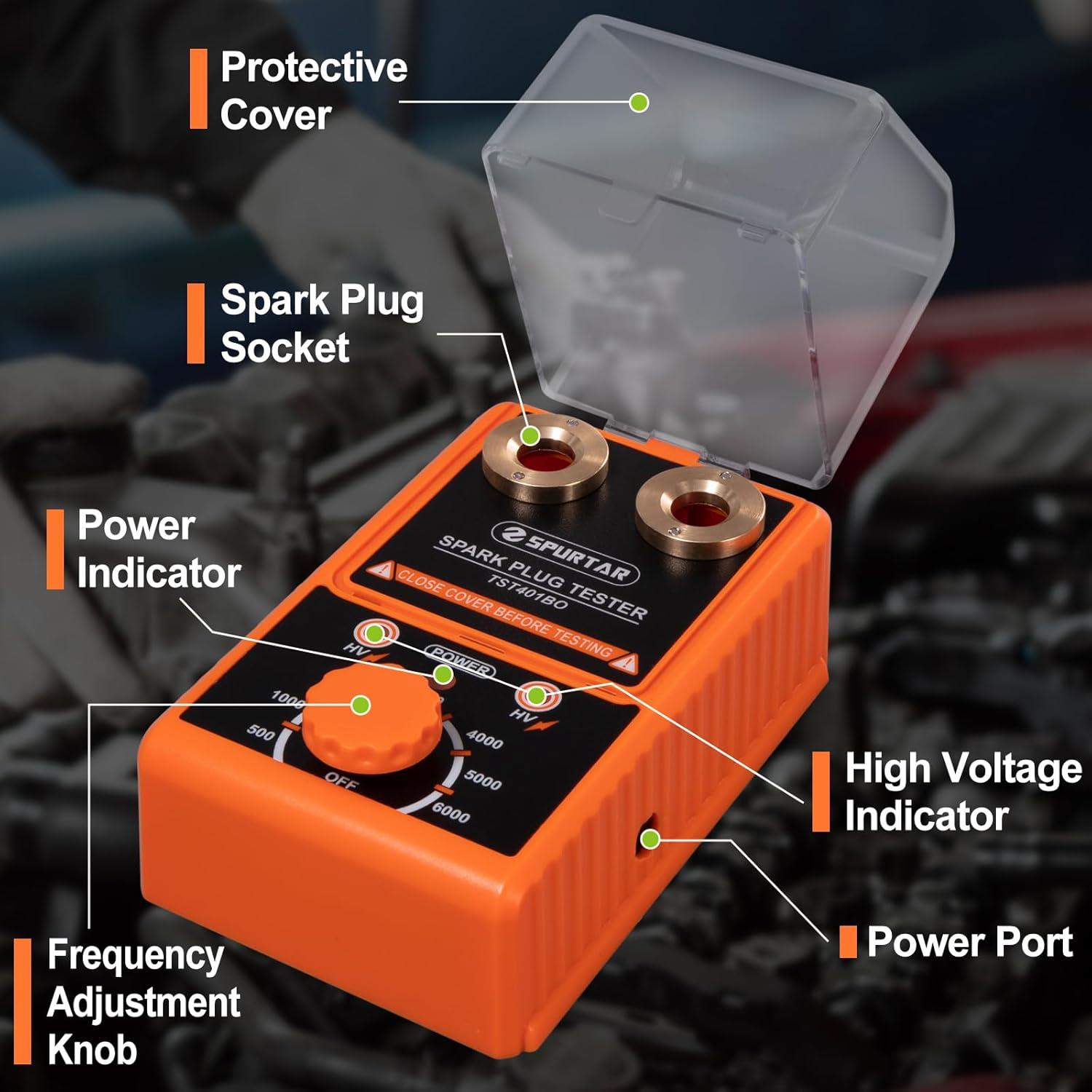 Probador de Bujías Spurtar 0-6000rpm Doble Orificio 110V