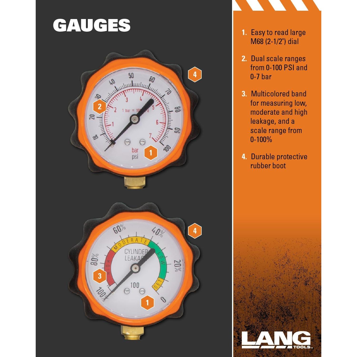 Probador de Fugas de Cilindro Lang Tools CLT-2 100 PSI