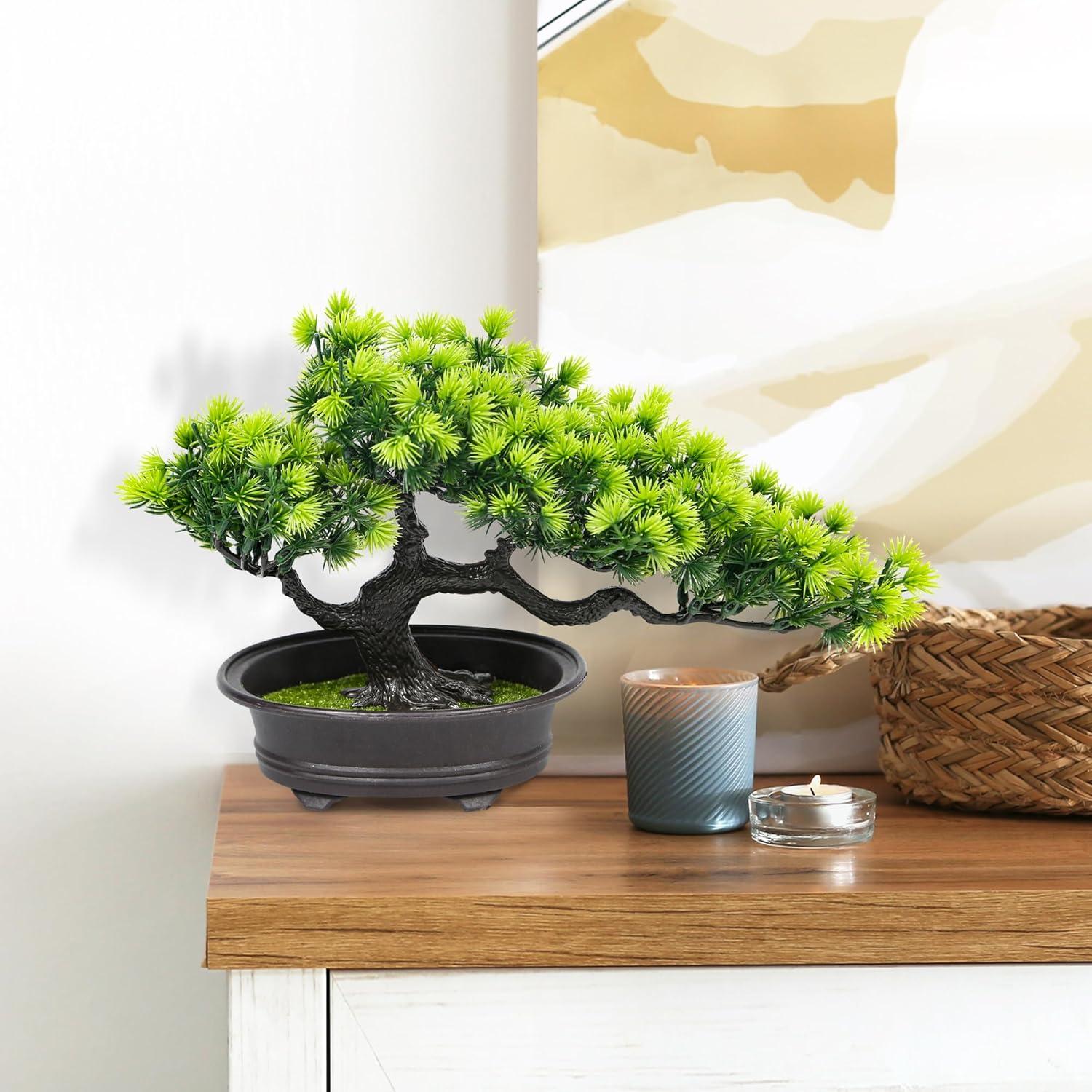 Árbol Bonsái Artificial CELESER 3 Macetas Decoración Interior