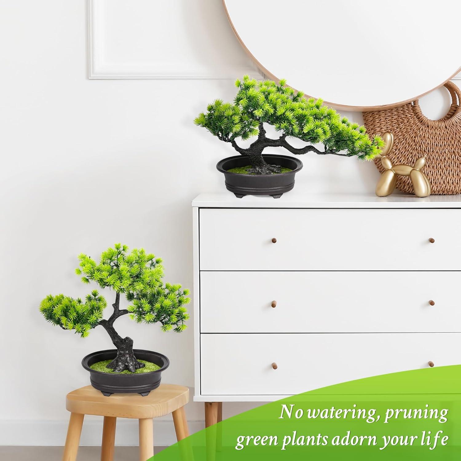 Árbol Bonsái Artificial CELESER 3 Macetas Decoración Interior