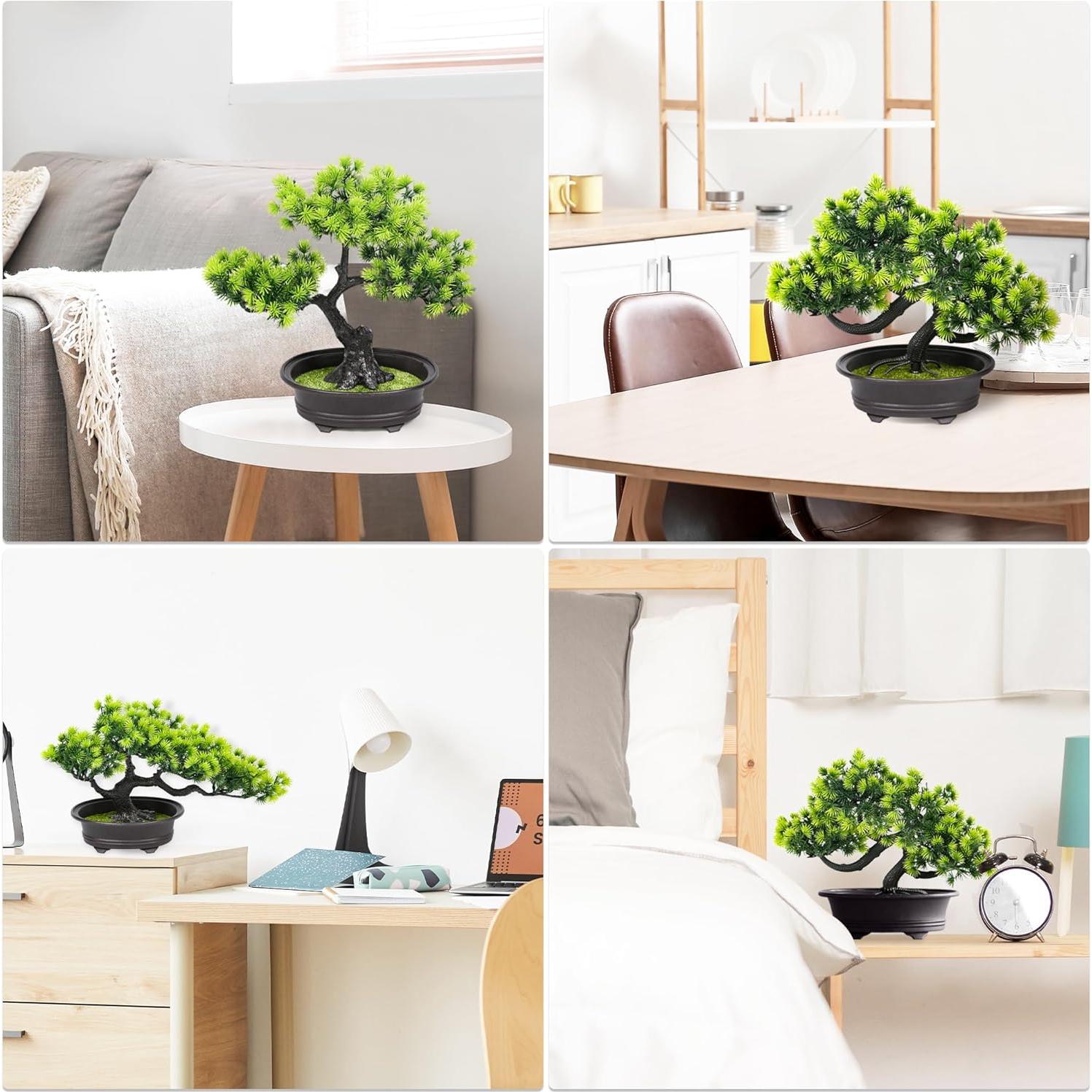 Árbol Bonsái Artificial CELESER 3 Macetas Decoración Interior