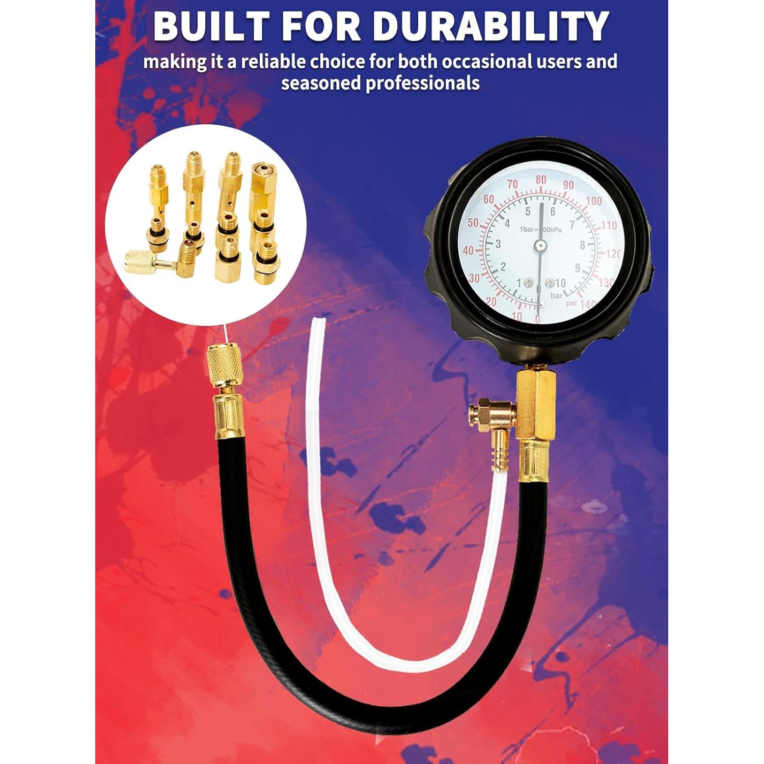 Kit Probador de Presión de Combustible Punmew 0-10 Bar para Coches