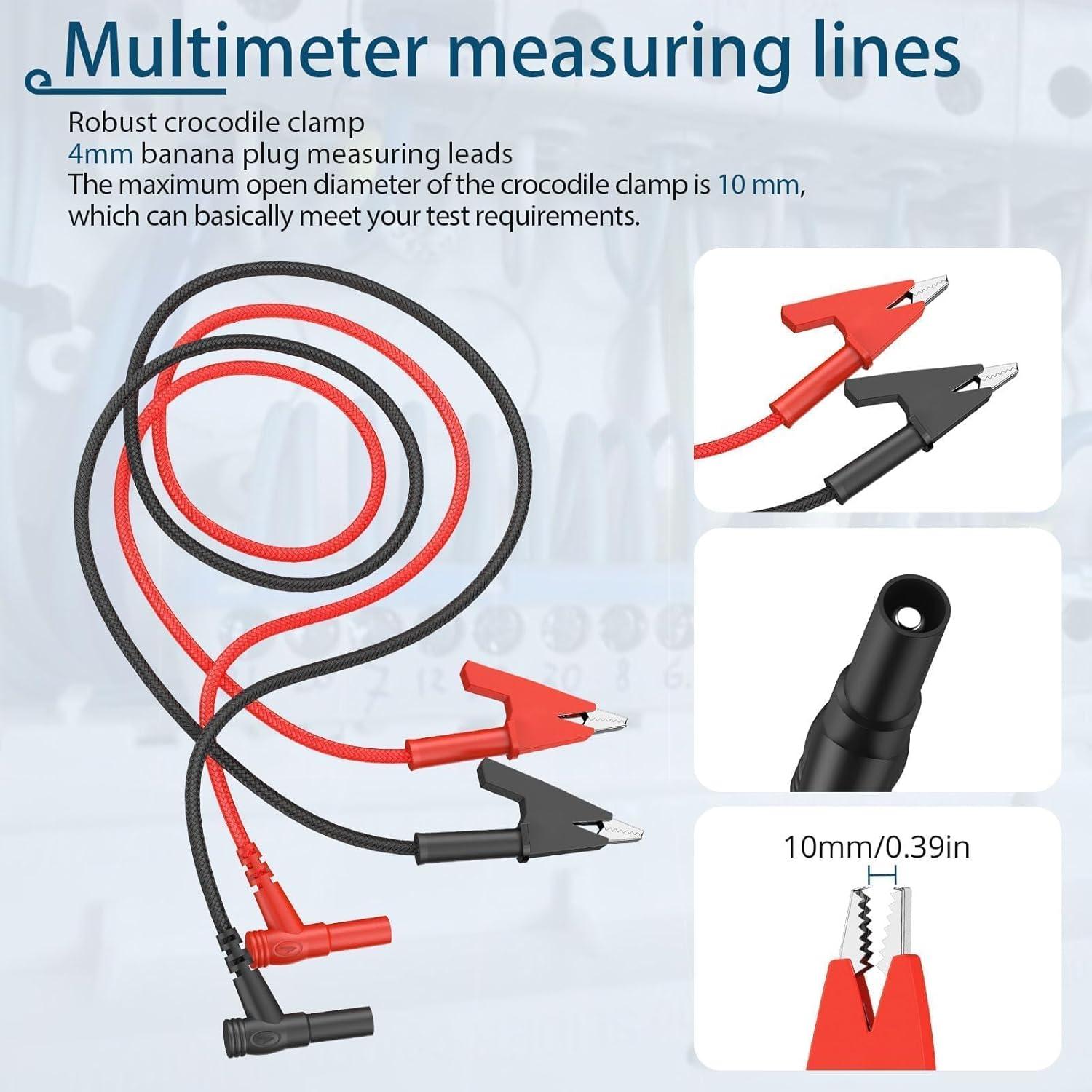 Cable de Prueba Banana Angulado a Clip Cocodrilo 1m 15A 1000V