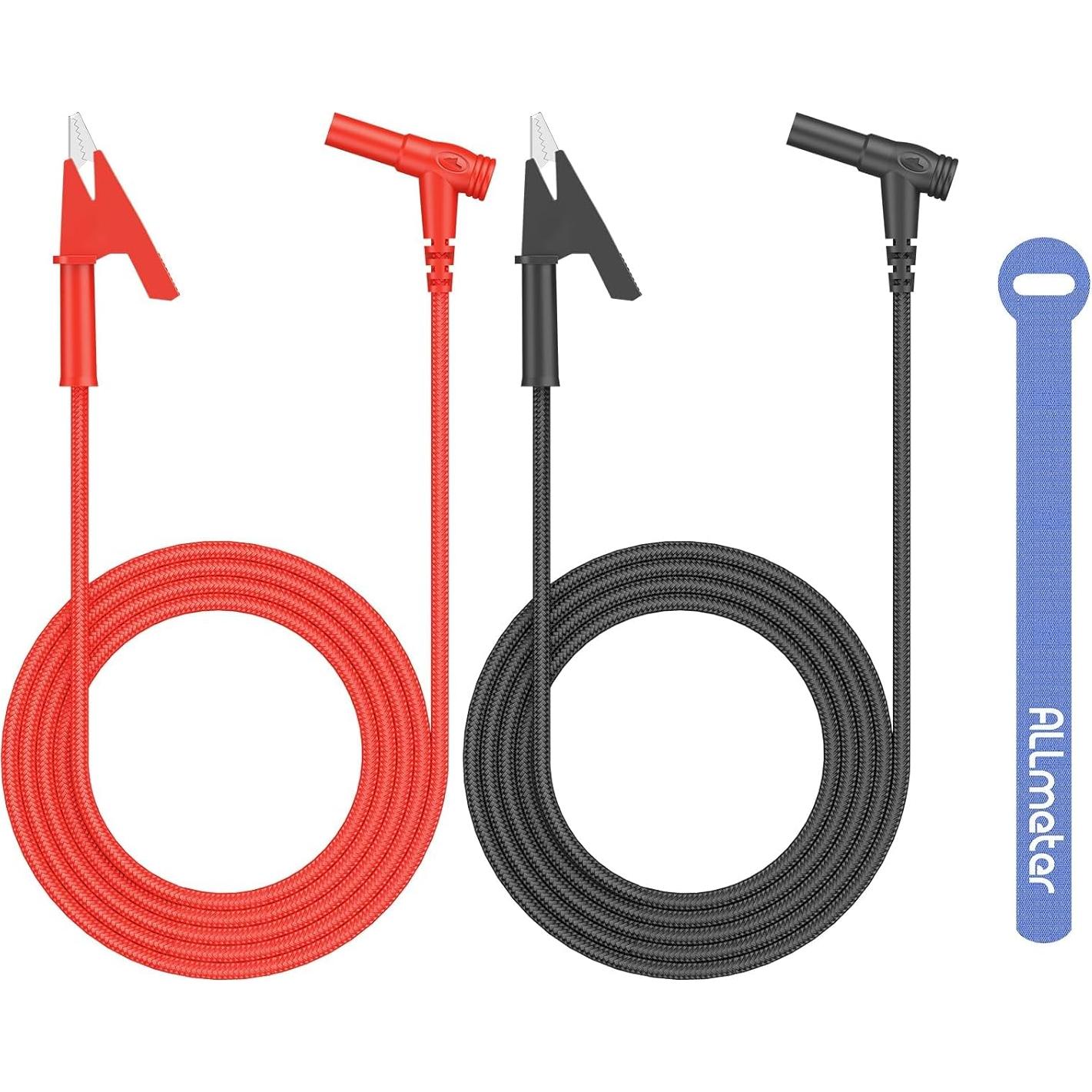 Cable de Prueba Banana Angulado a Clip Cocodrilo 1m 15A 1000V