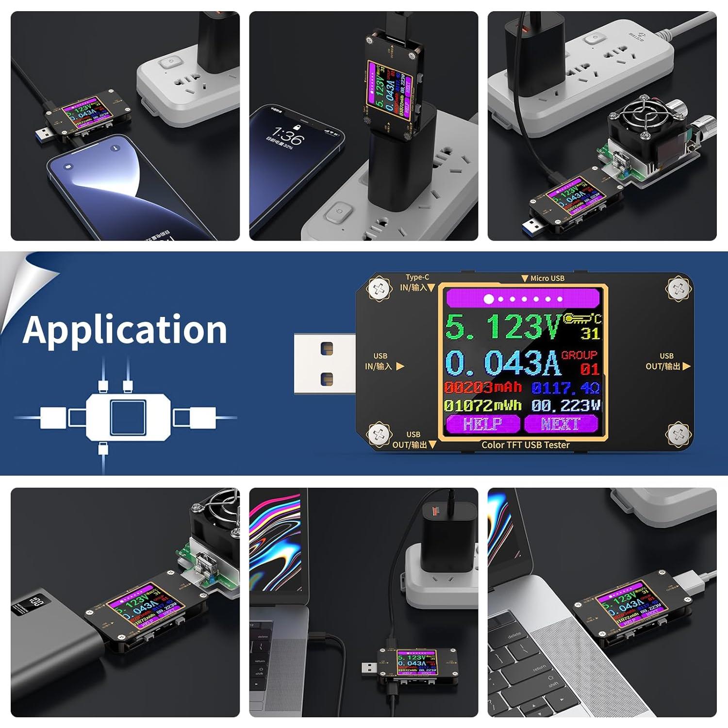 Medidor USB Tester YOJOCK A3 Multímetro Digital 2 en 1